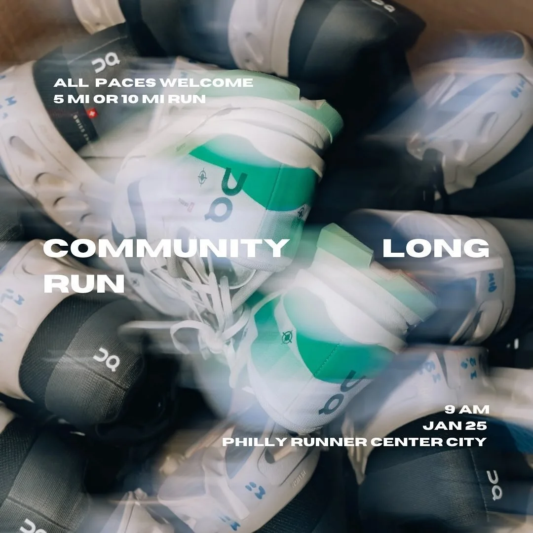 Do your long run with us! 
We&rsquo;ll be at Philly Runner Center City on Jan 25 doing an easy (no, really, easy.) long run with On shoe demos and coffee after! All paces welcome, we&rsquo;ll have groups running either 5 or 10 miles.