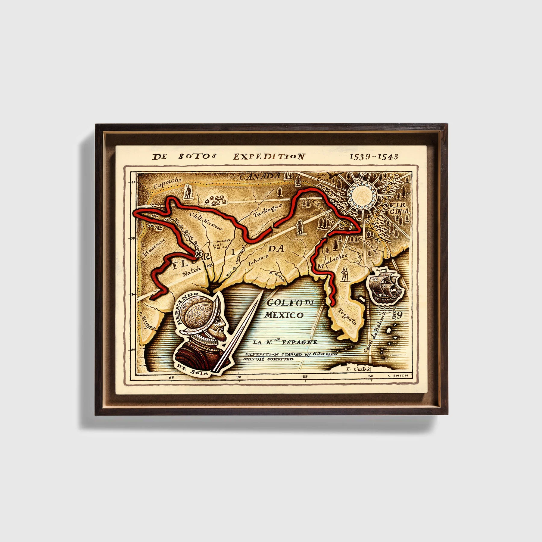 De Soto's Exploration Map