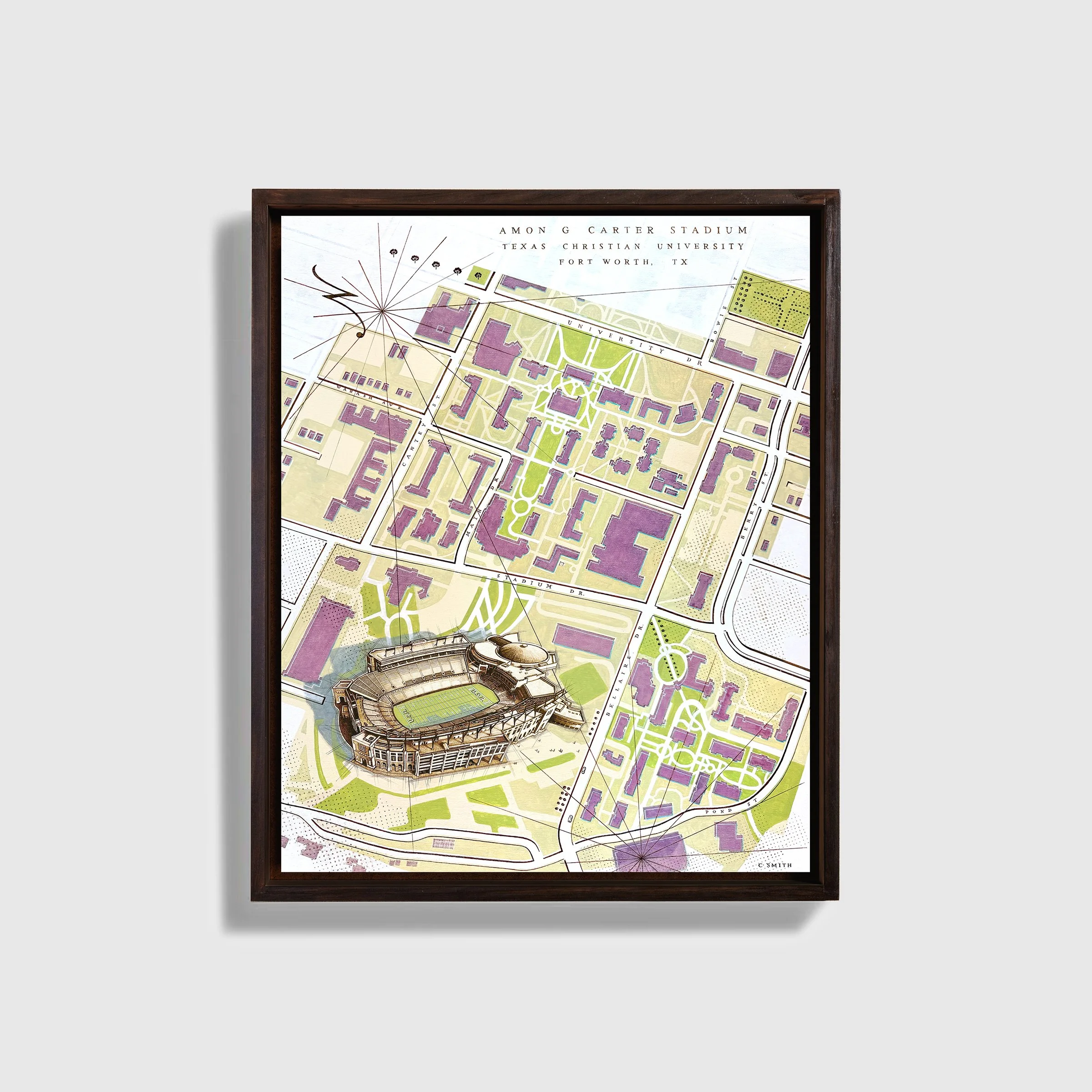 Amon G. Carter Stadium Texas Christian University Map