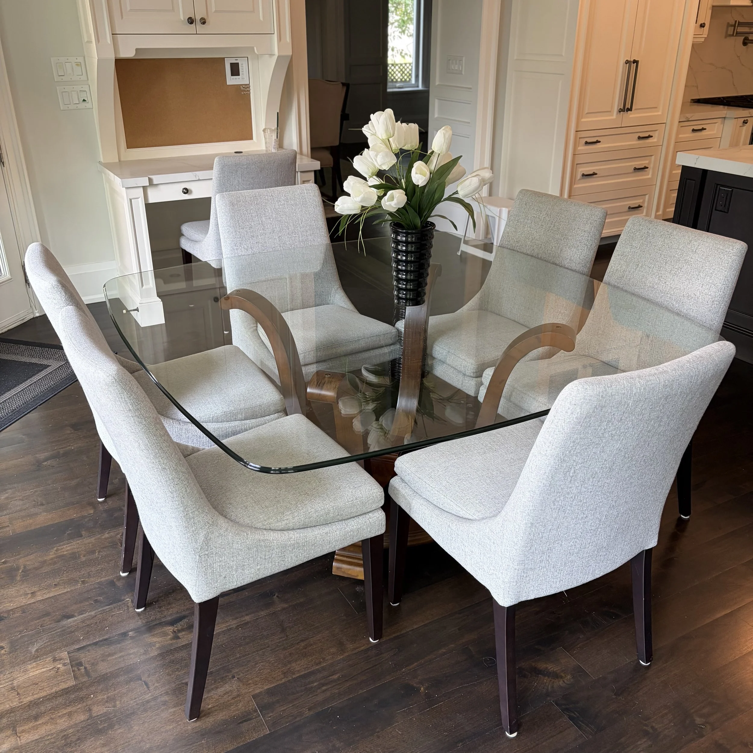 Glass Square Table & Chairs Set