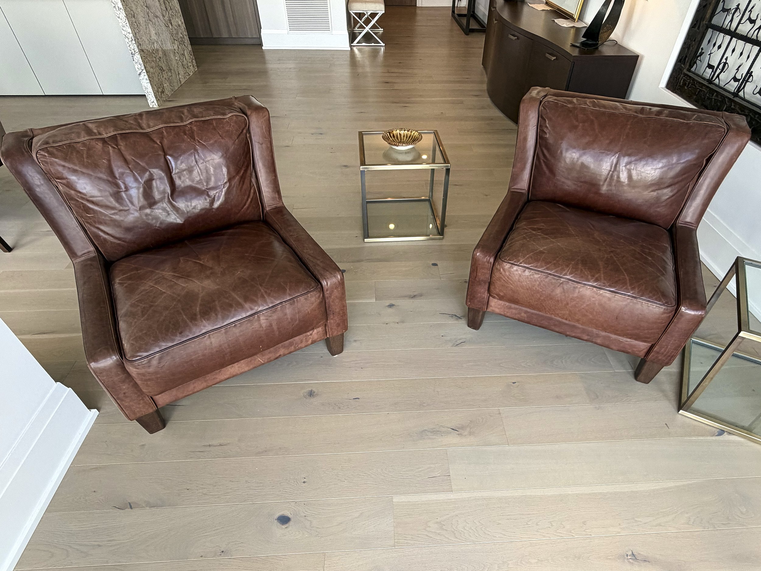 Pair of Leather Club Chairs