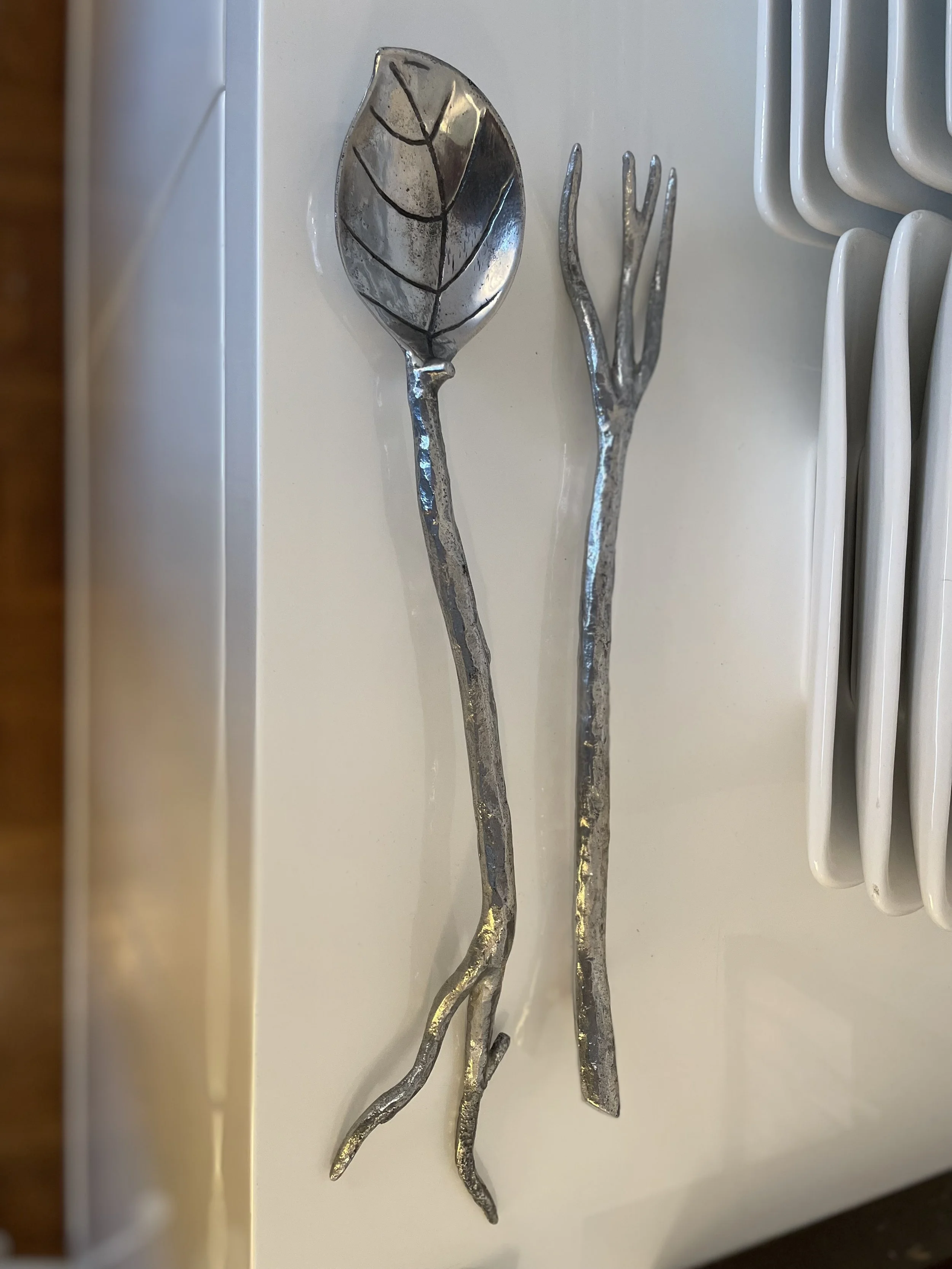 Ornate Metal Salad Servers