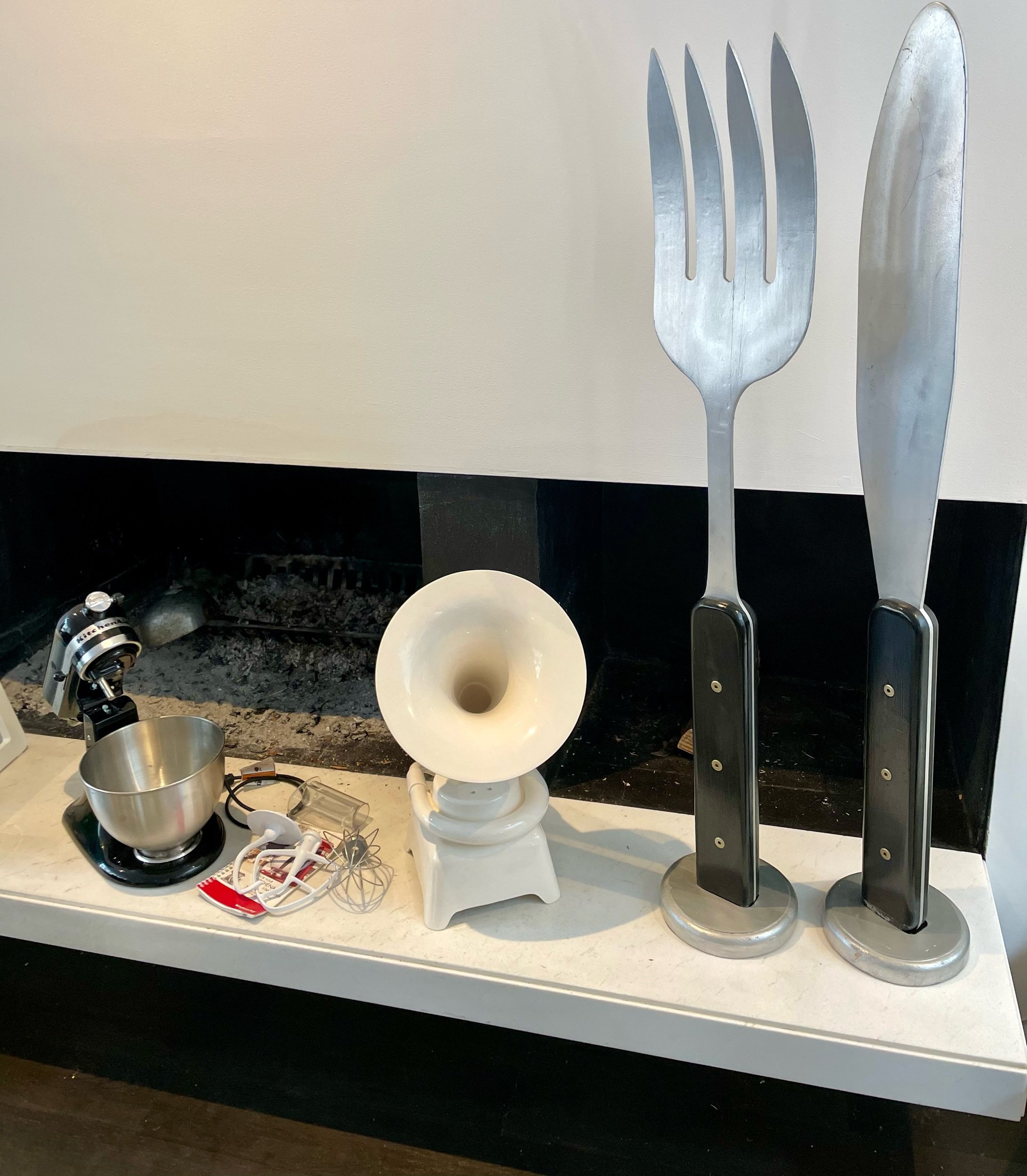 Wood Fork & Knife Sculpture