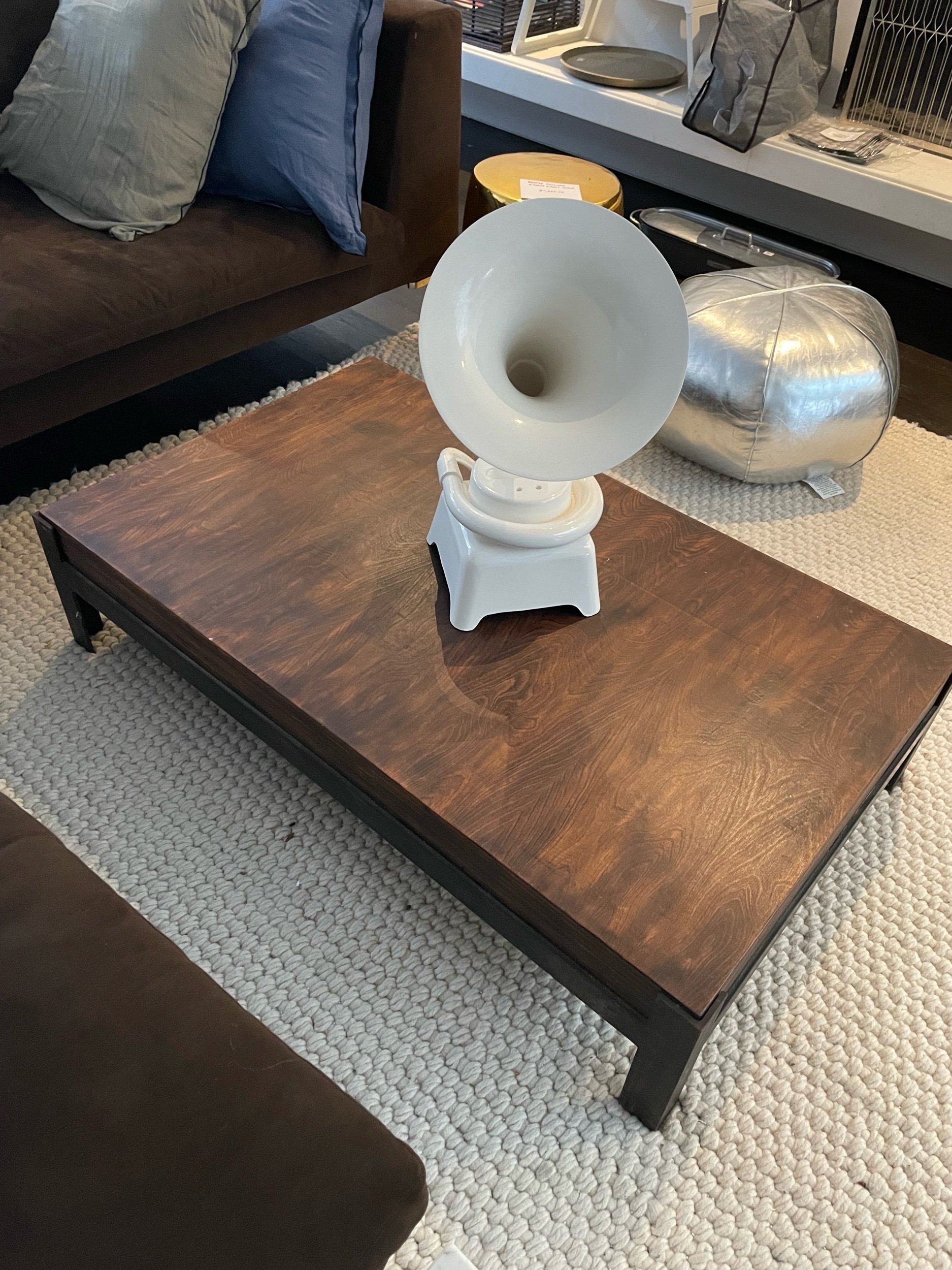 Wood & Iron Base Coffee Table