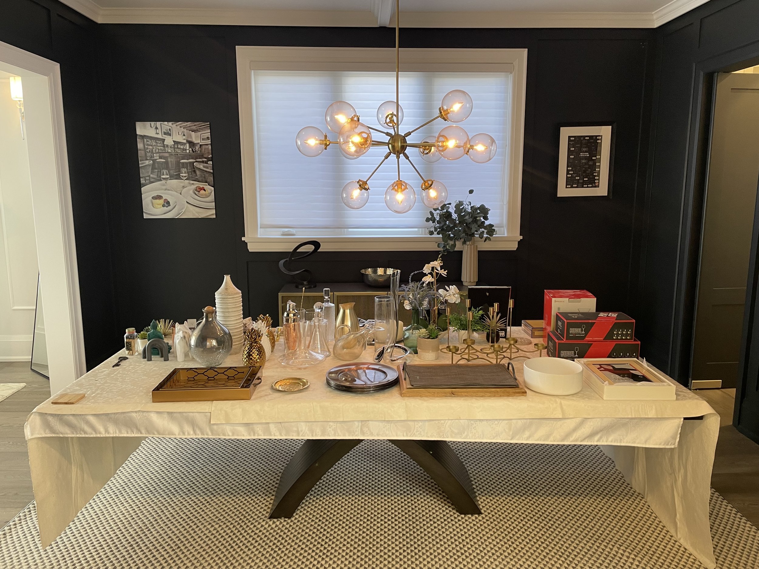 All items except carpet & dining table are for sale