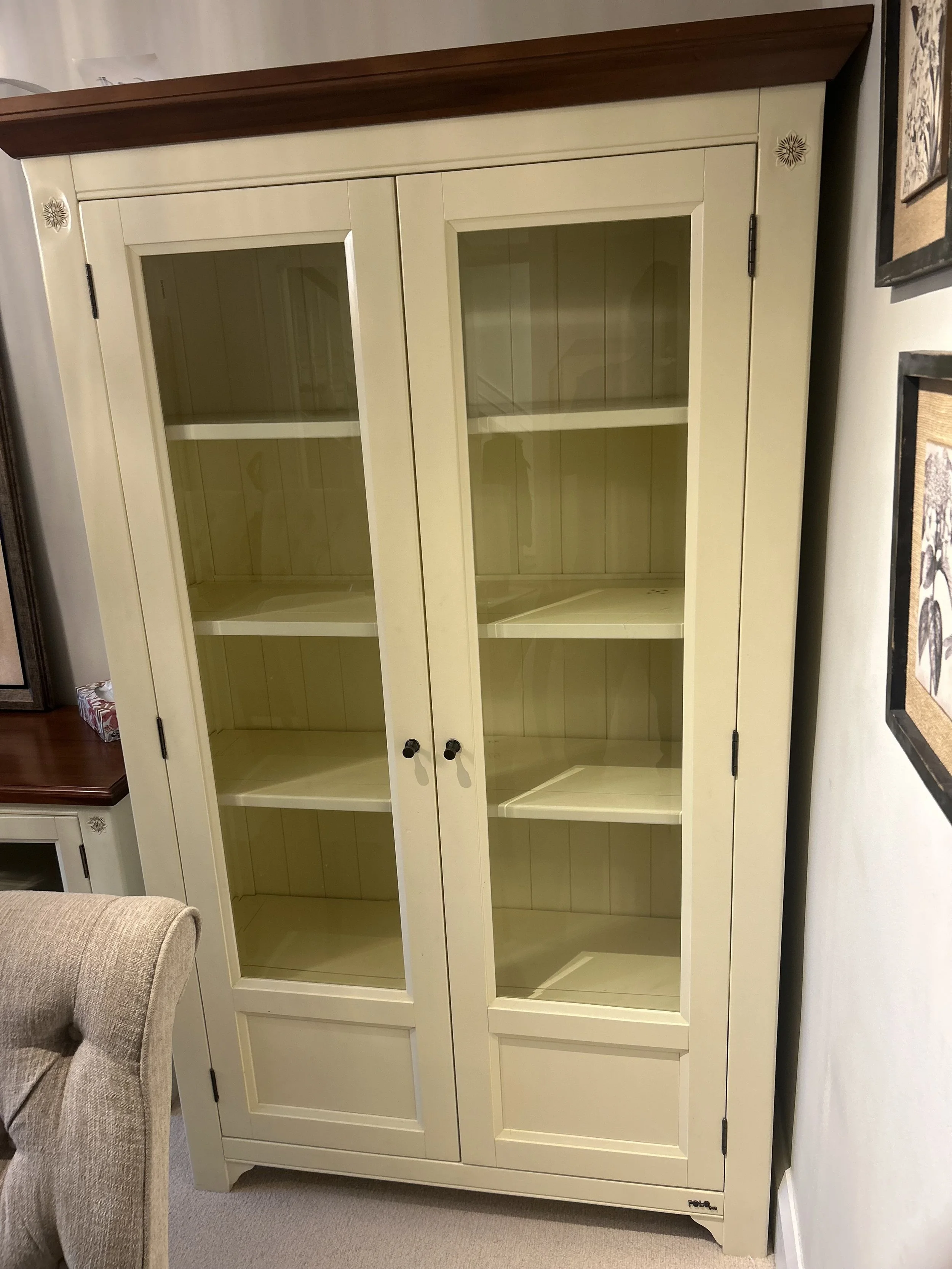 Glass Door Cabinet $350