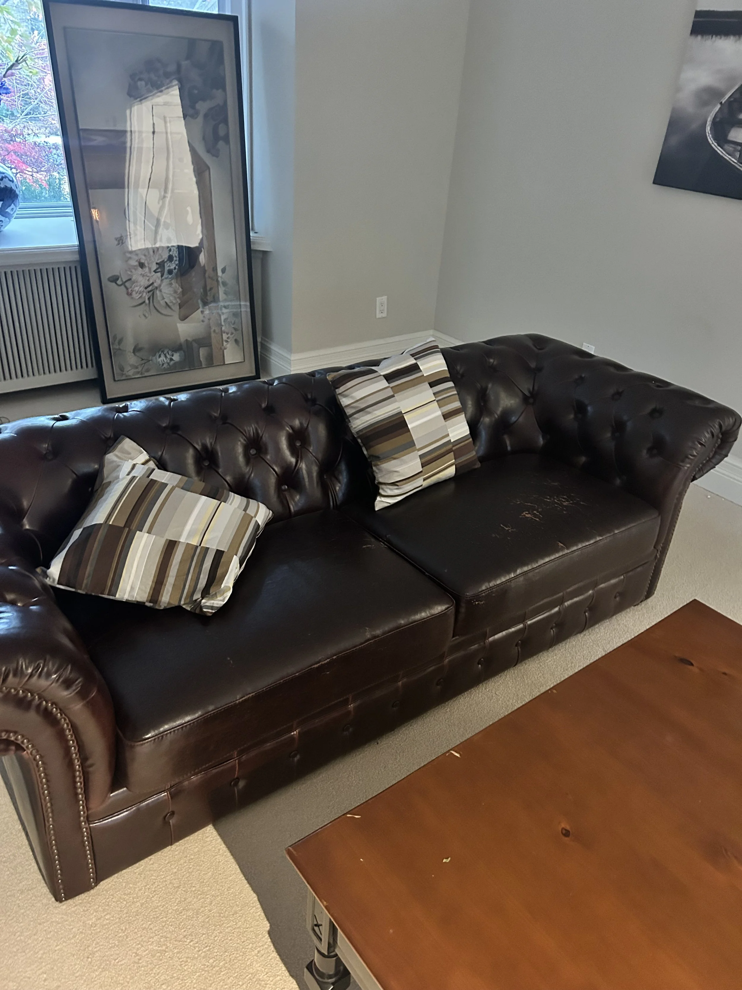 Brown Sofa &amp; Arm Chair $350