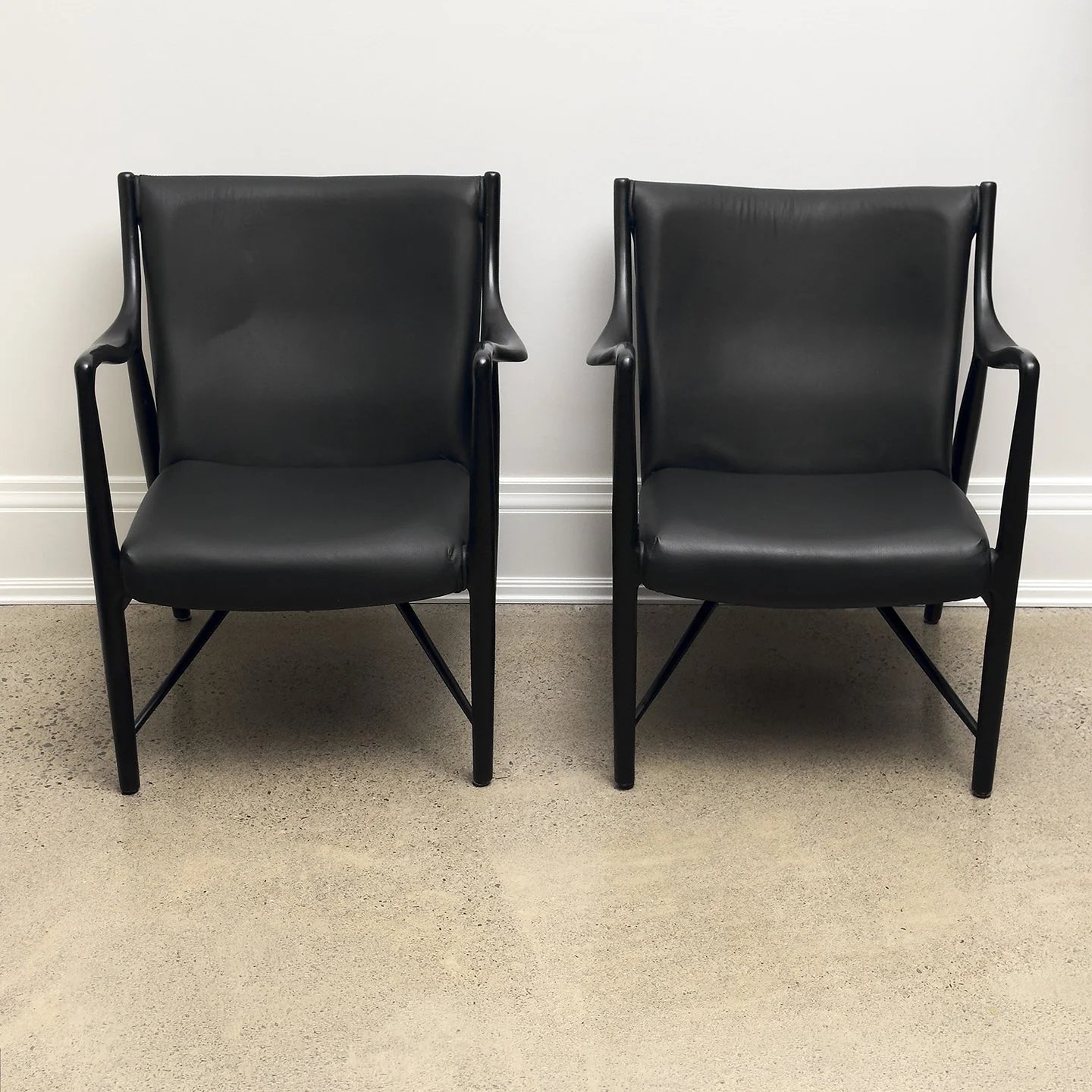 Pair of Modern Black Arm Chairs
