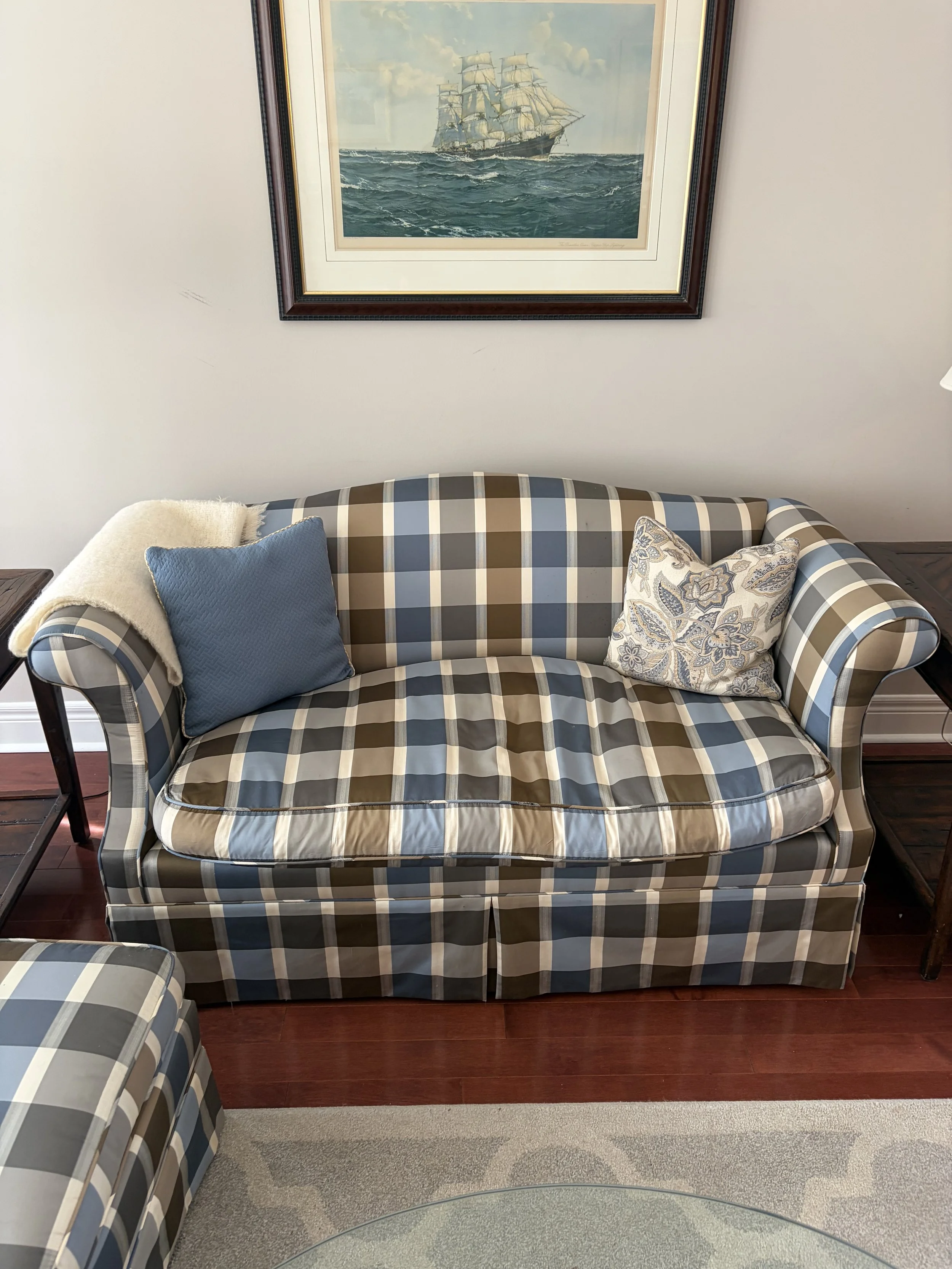 Custom Love Seat &amp; Ottoman $175