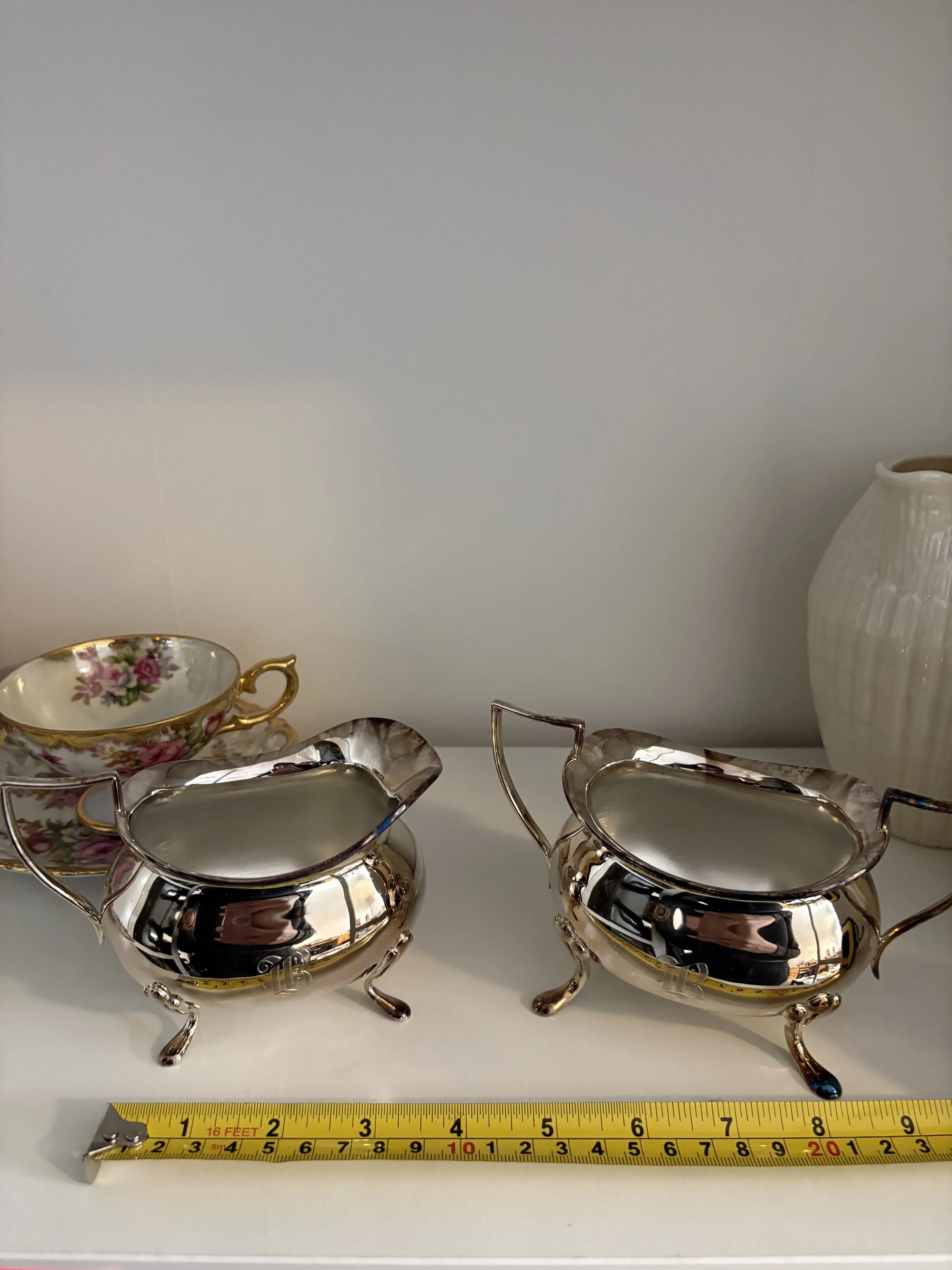 Silver-Plated Creamer & Sugar Bowl Set