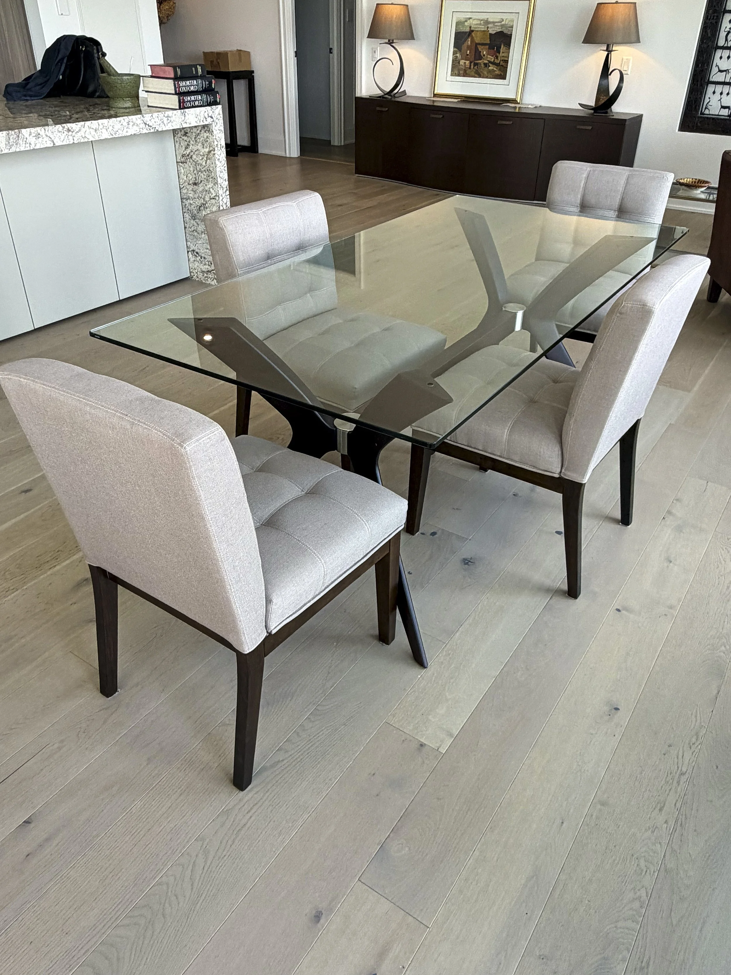 Glass Calligaris Table & 4 Chairs