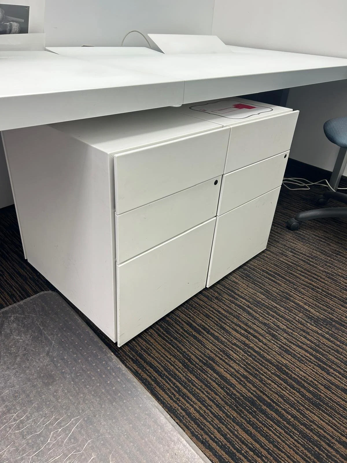 5 x White 3 Drawer Cabinets