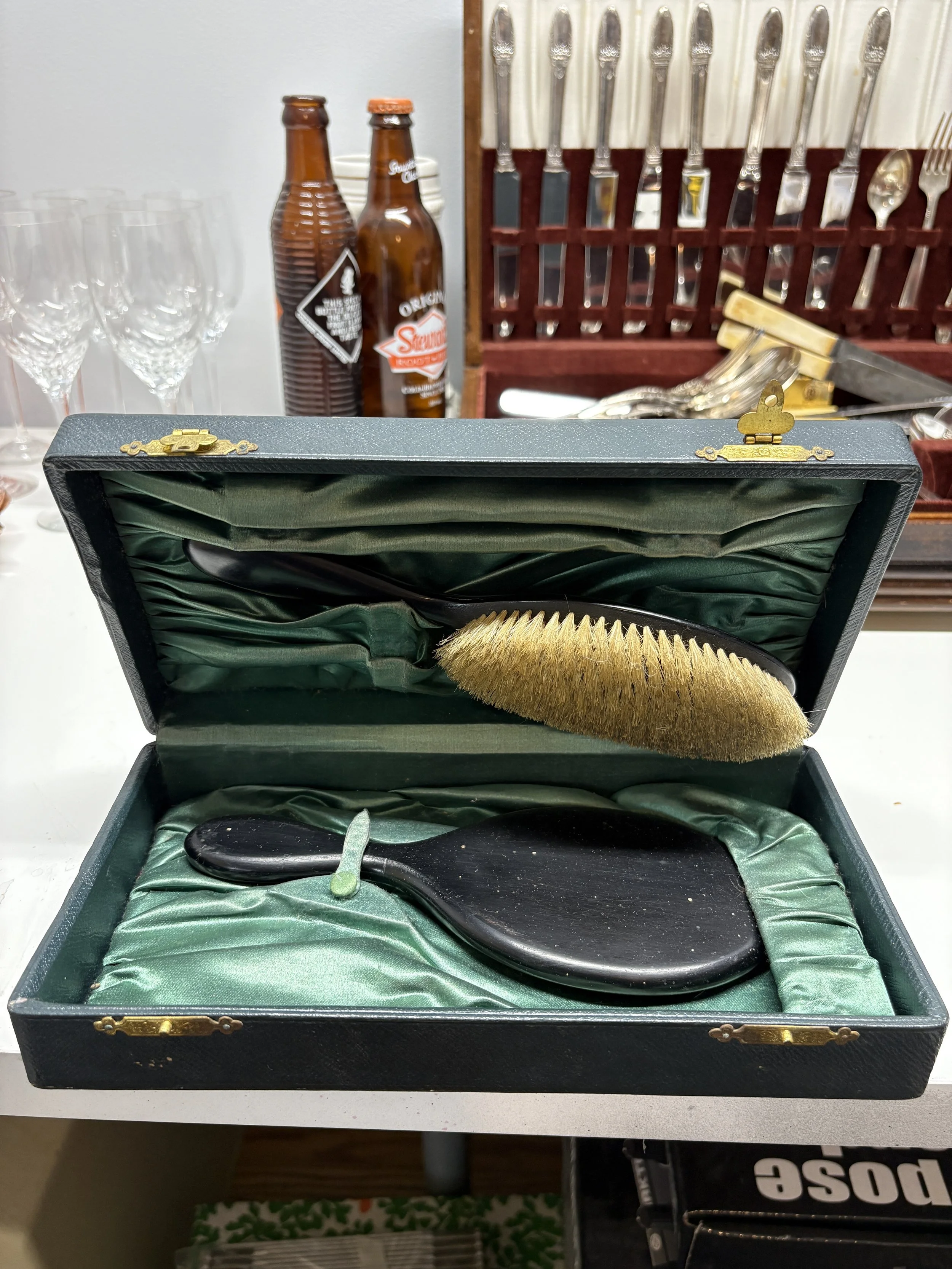 Vintage Brush and Mirror Set