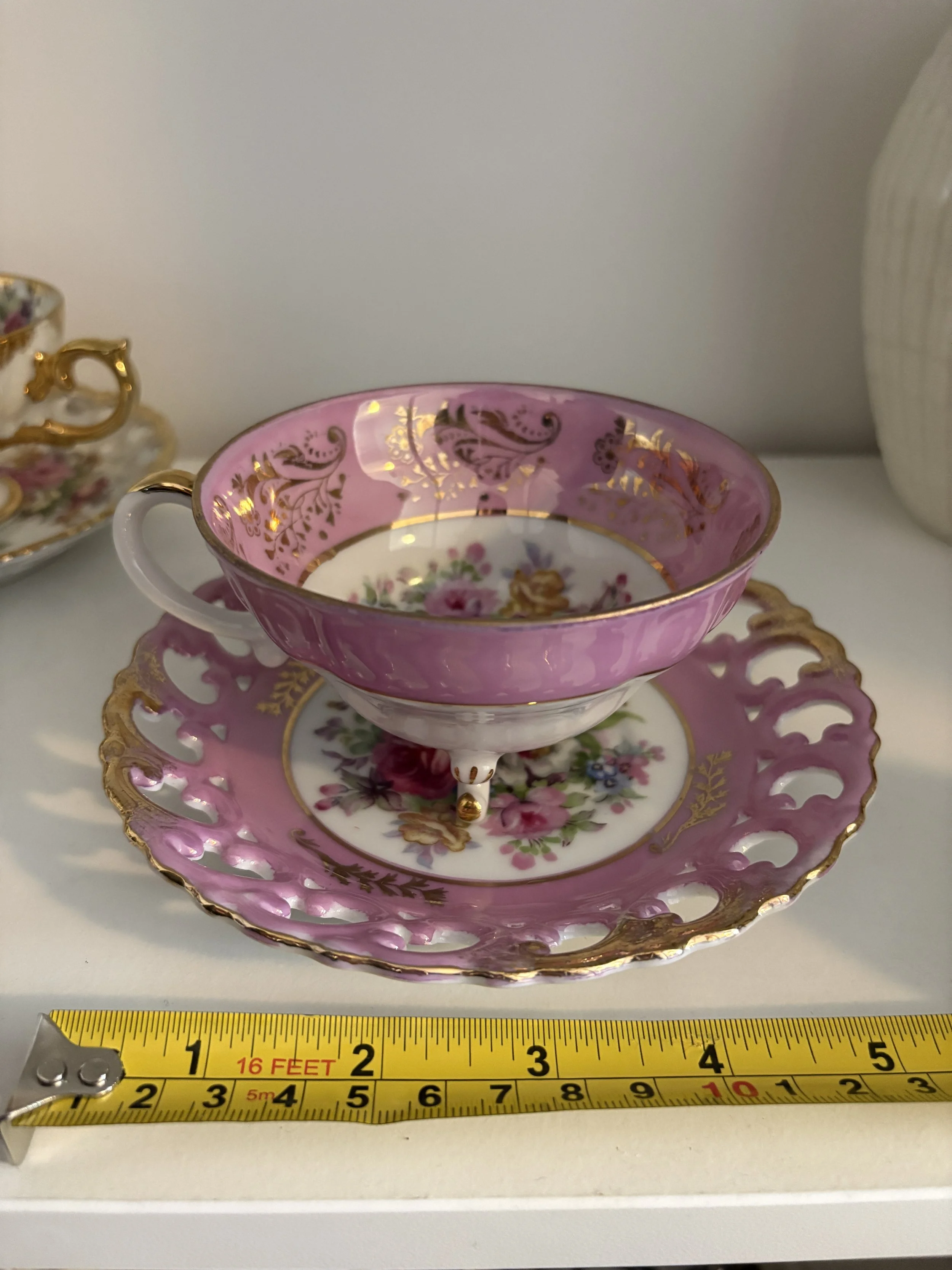 Japanese Pink Tea Cup & Saucer