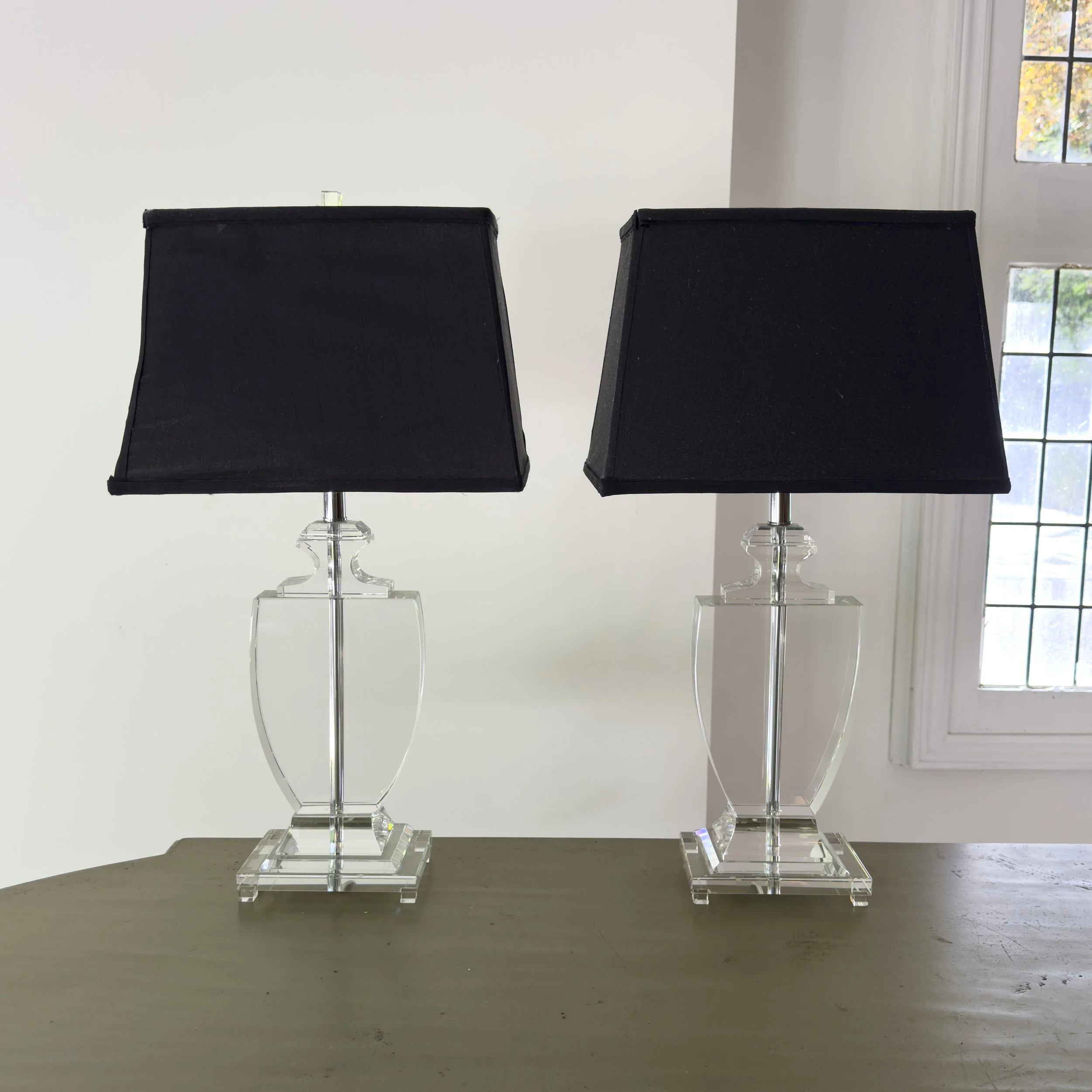 A Pair of Glass Table Lamps