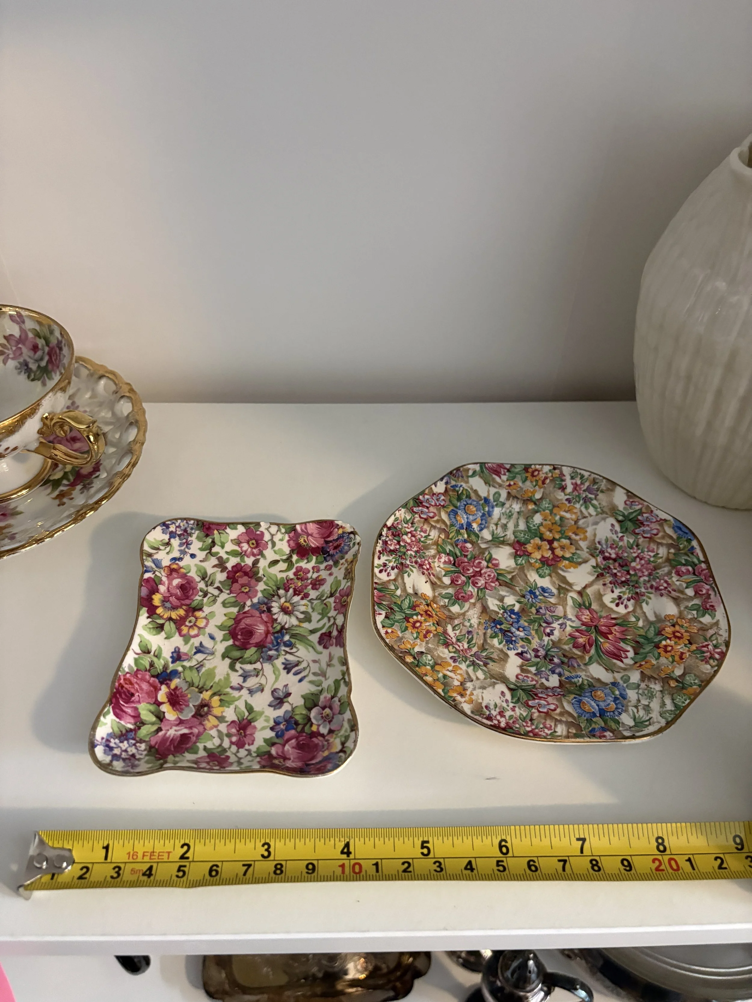 Vintage Floral China Dish Set