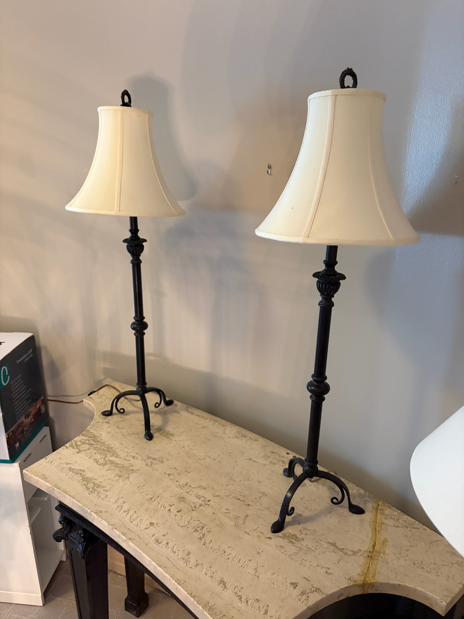 Pair of Metal Table Lamps