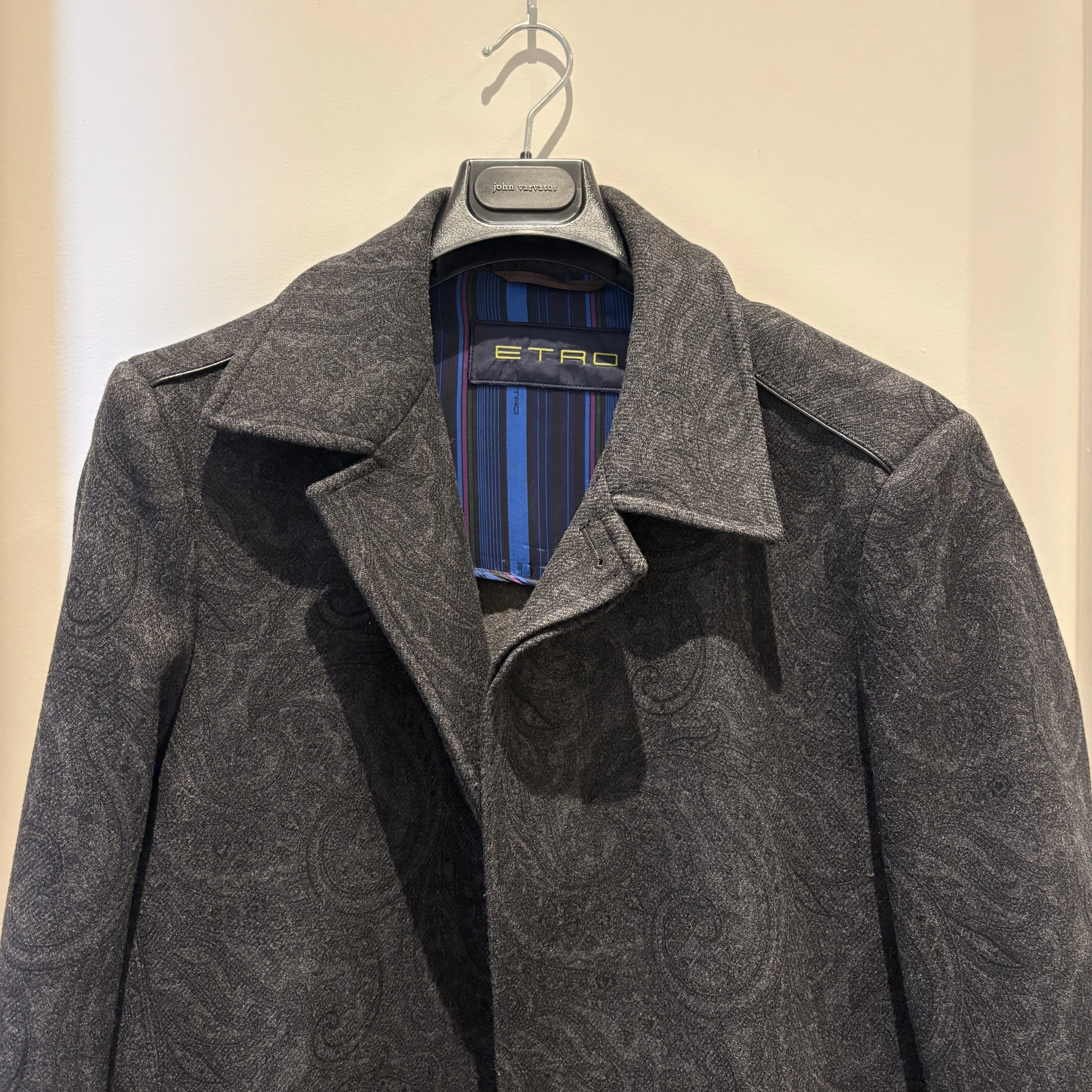 ETRO Dark Grey Patterned Coat