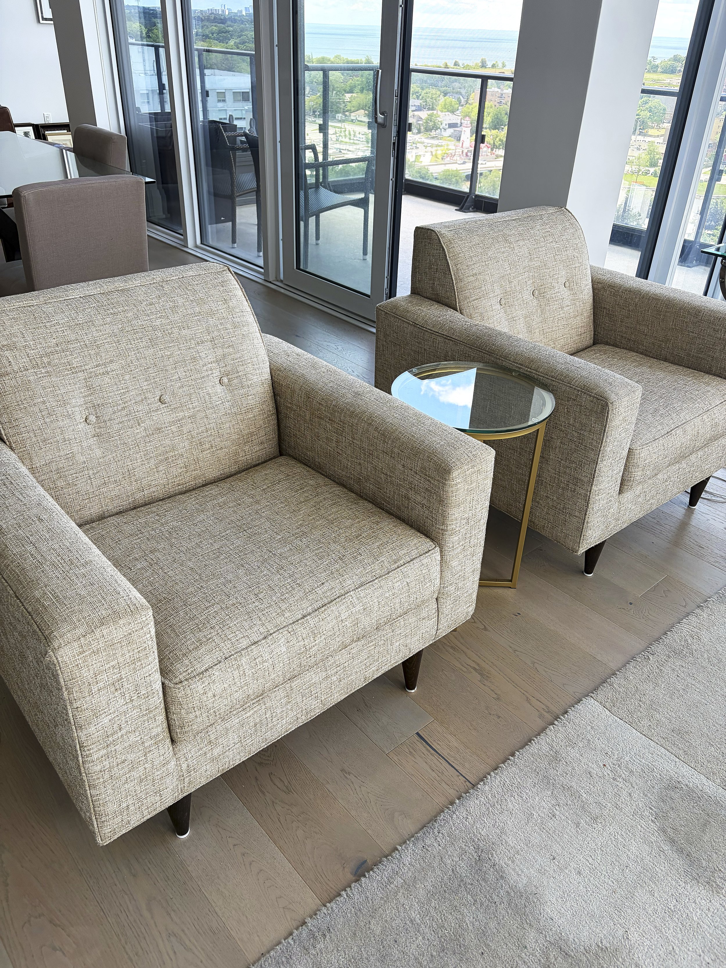 Pair of Beige Fabric Chairs