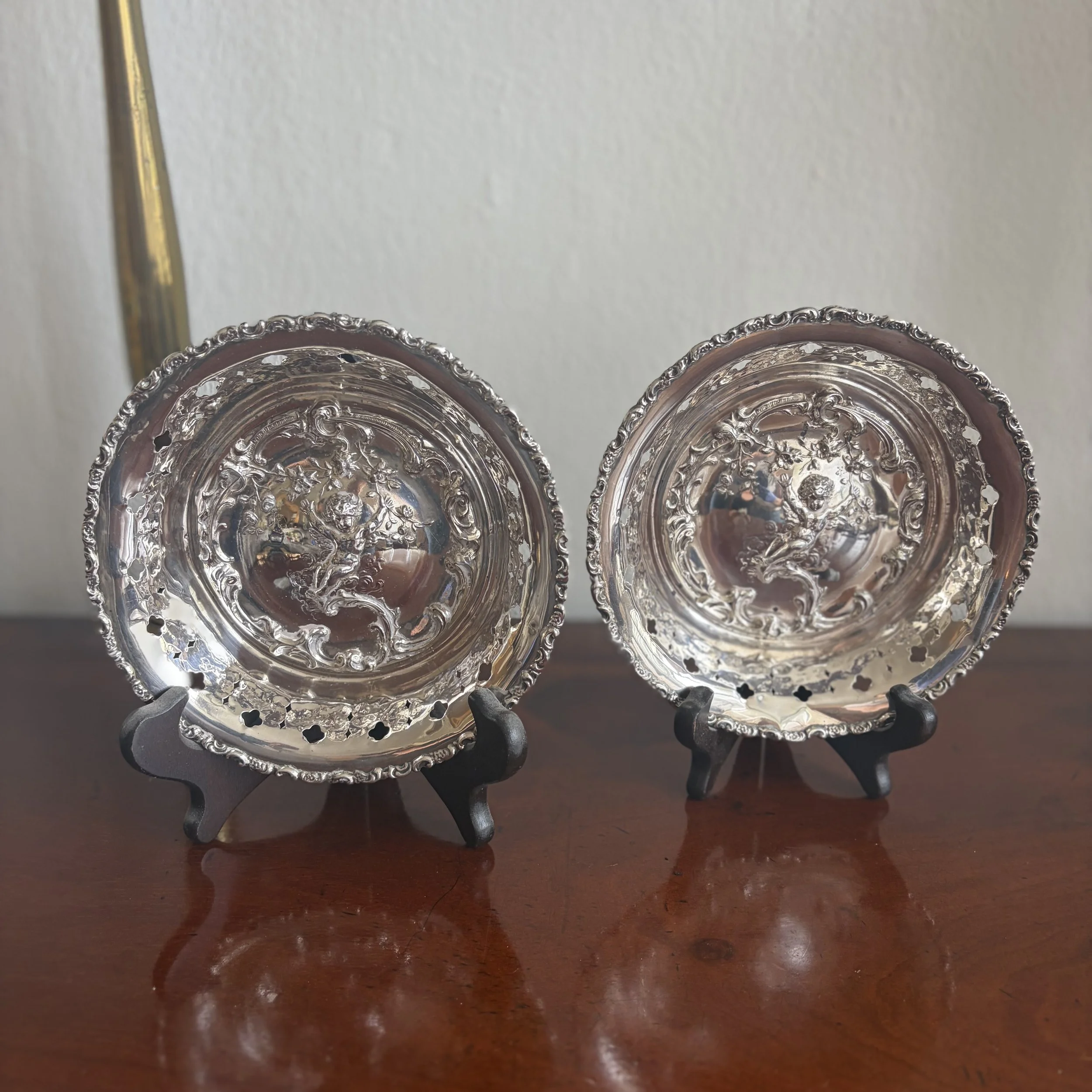 Pair of Cherub Silver Bowls