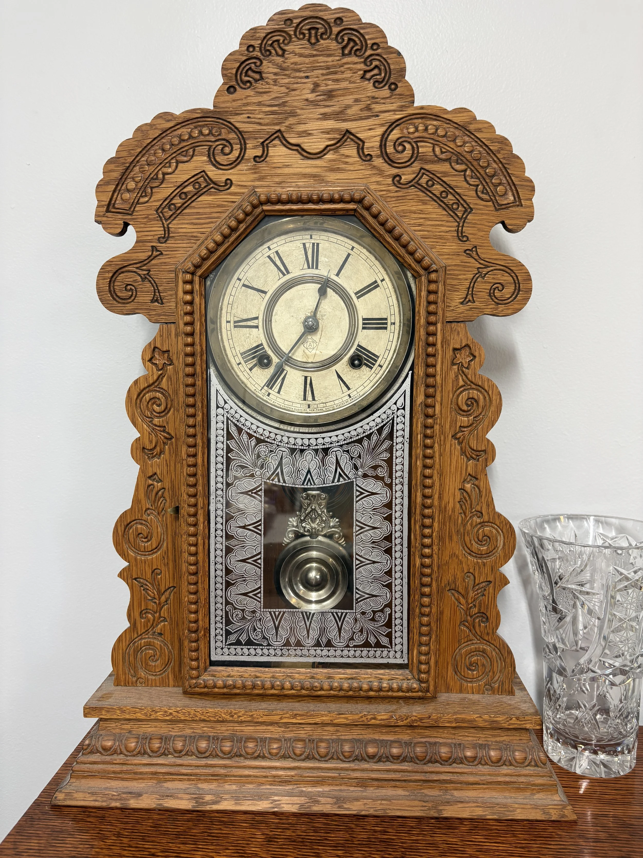 Antique Ornate Wooden Clock