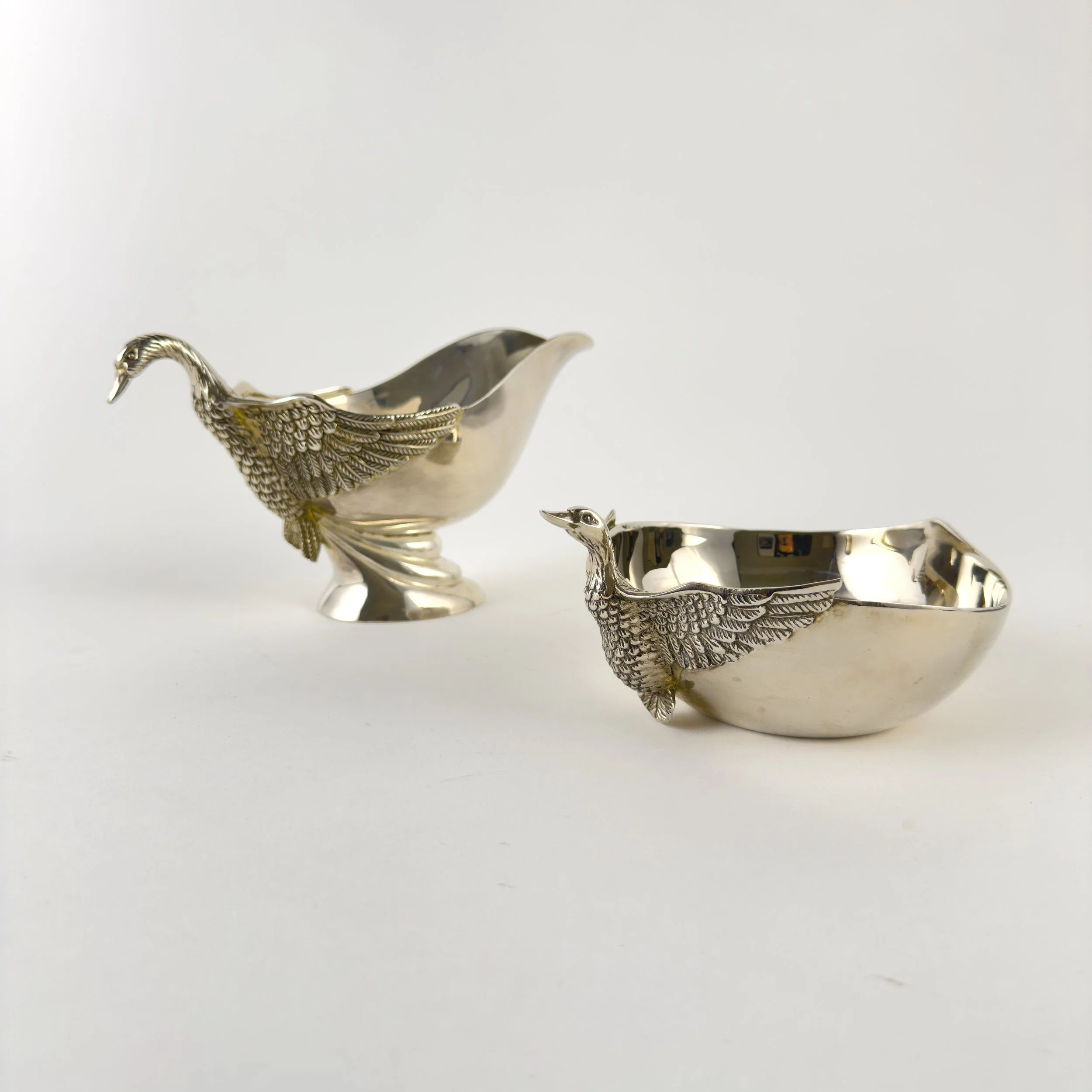Decorative Silver “Bird in Flight” Bowls