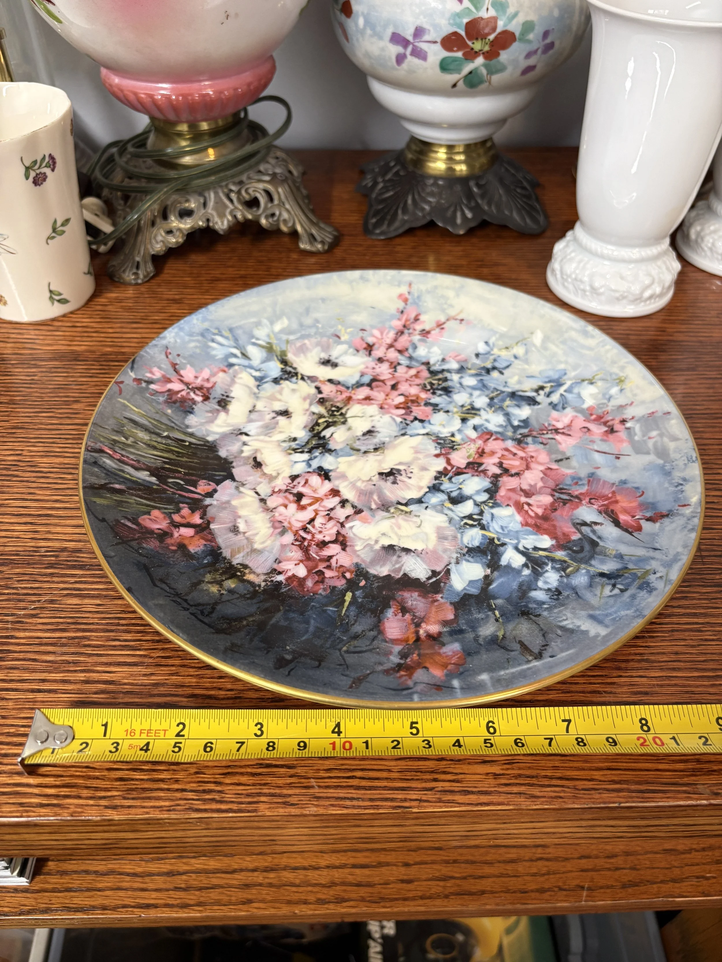 Vintage Floral Ceramic Plate