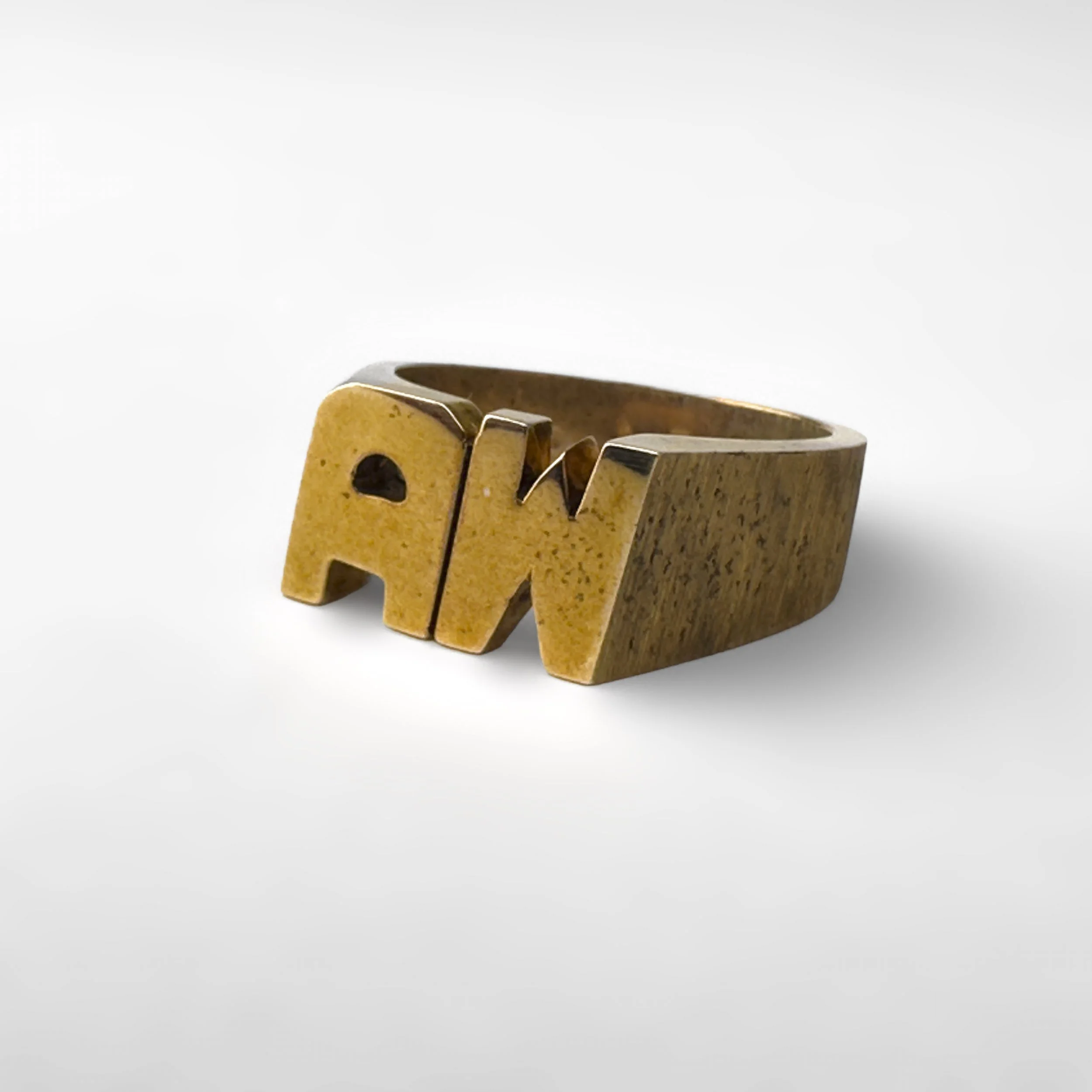 “AW” Initialed Gold Ring