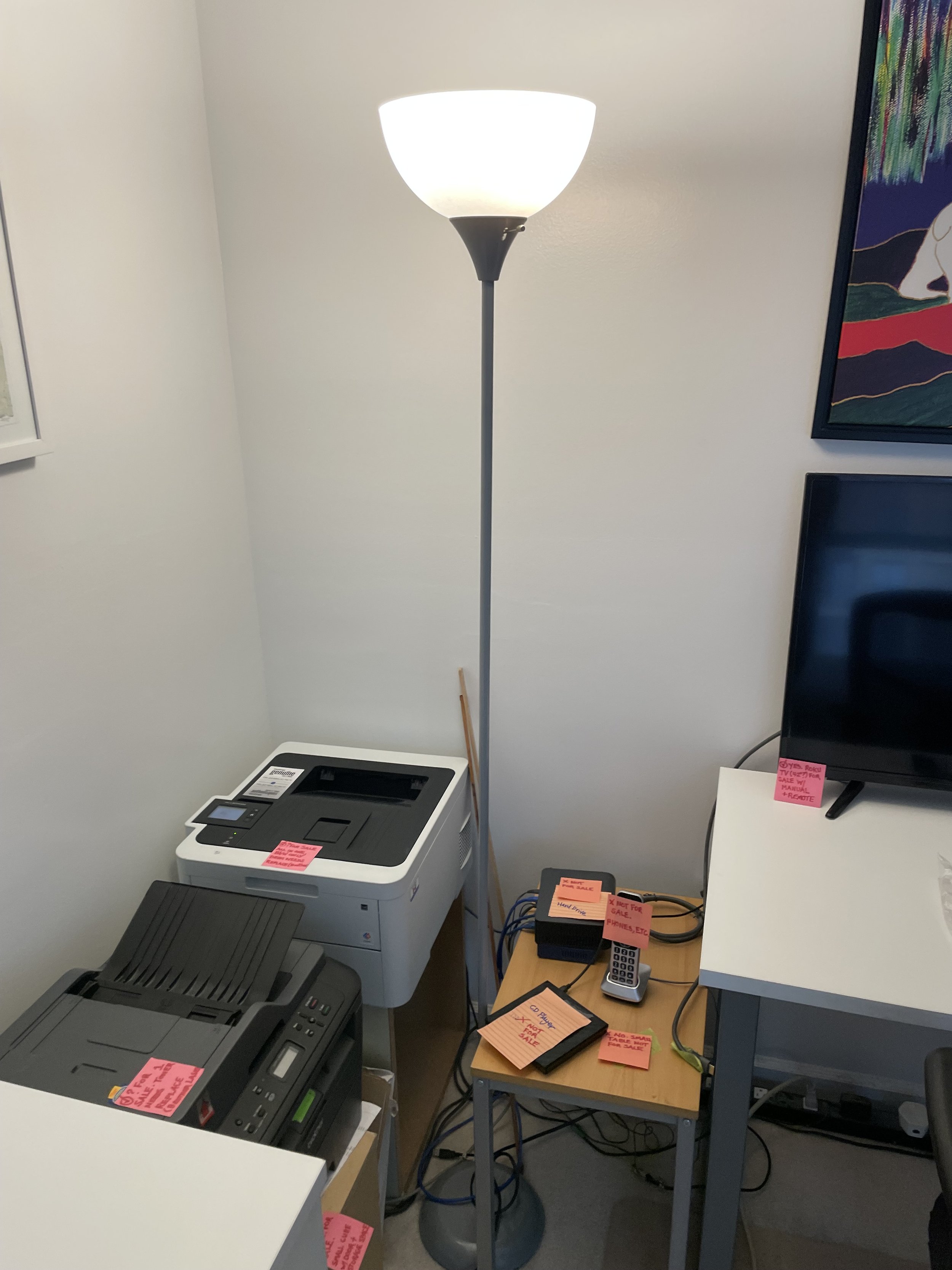 Grey Metal Floor Lamp