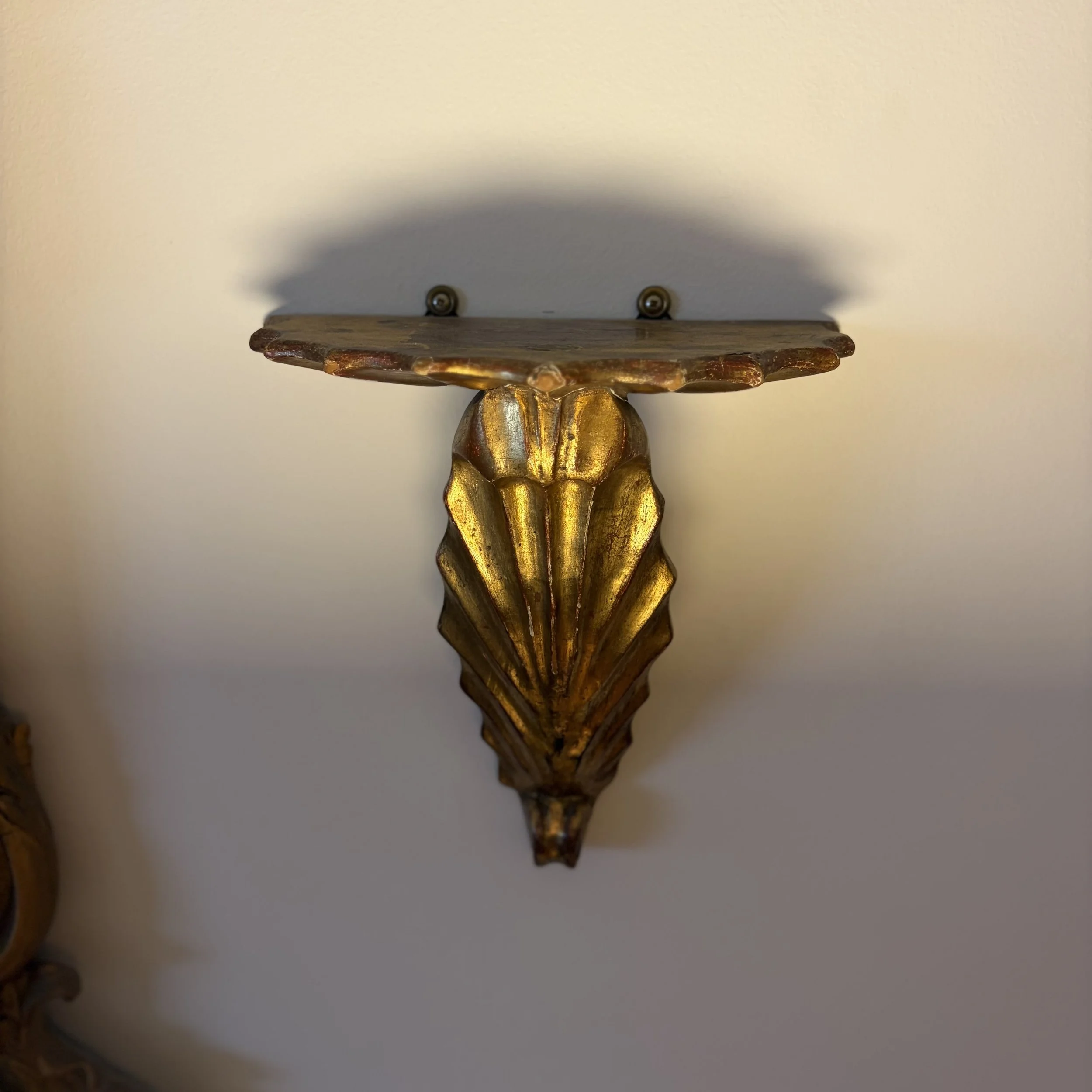 Pair of Gold Wood Wall Scones