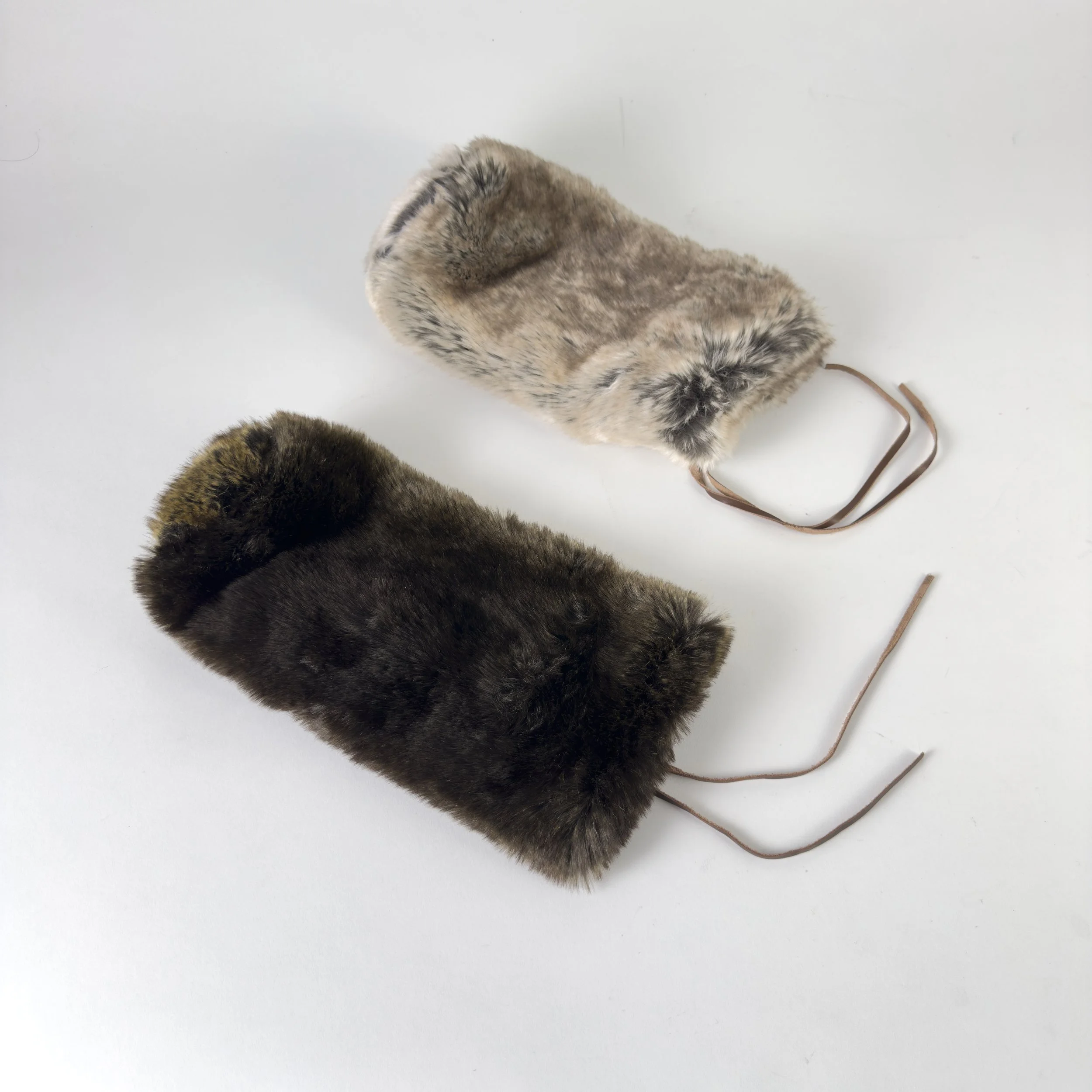 Pair of Faux Fur RH Wine Bags