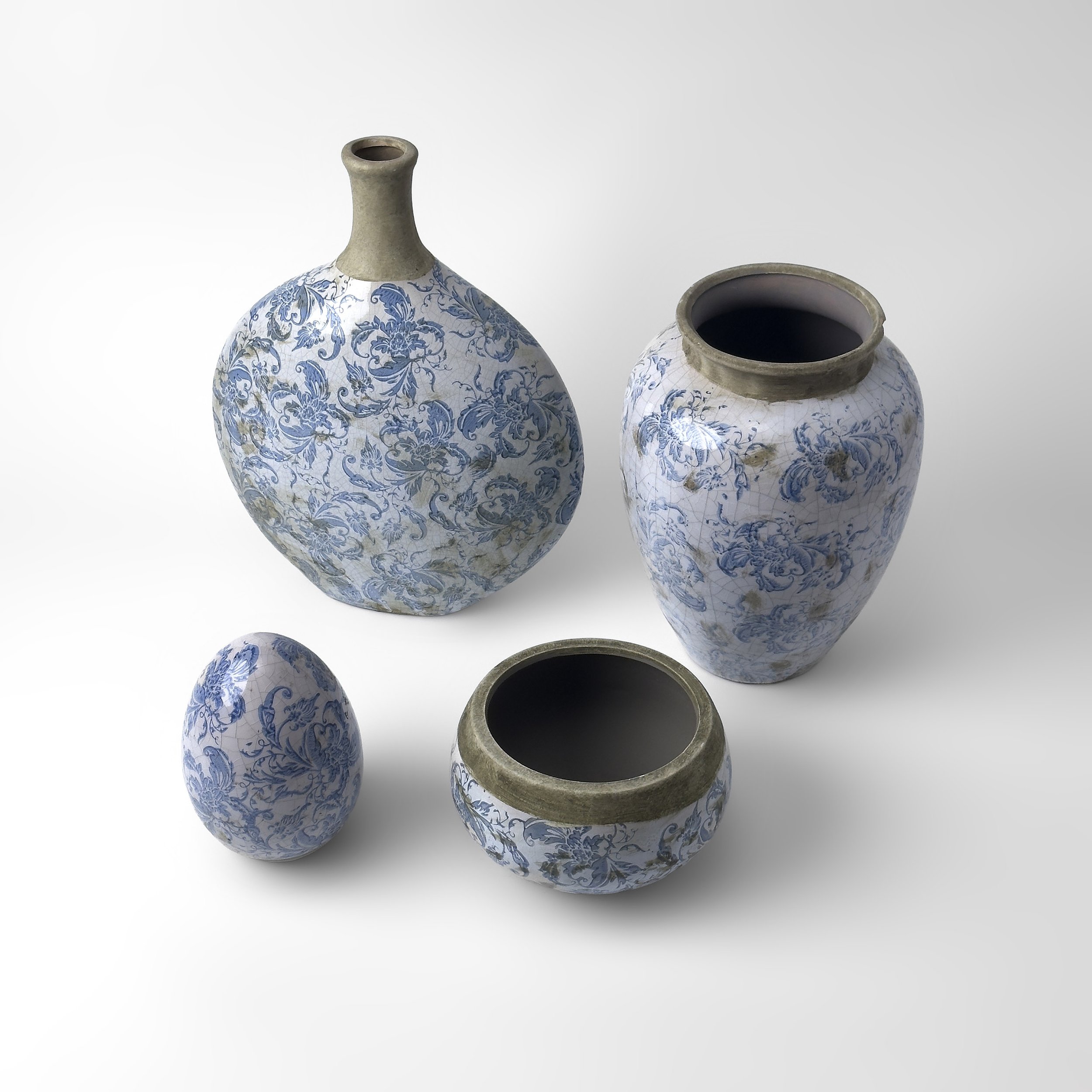 Group of Blue Vessels