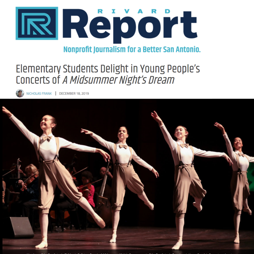 DCSA dancers perform with The Children's Ballet of San Antonio in A Mid Summer Night's Dream as a part of the Young People's Concert Series