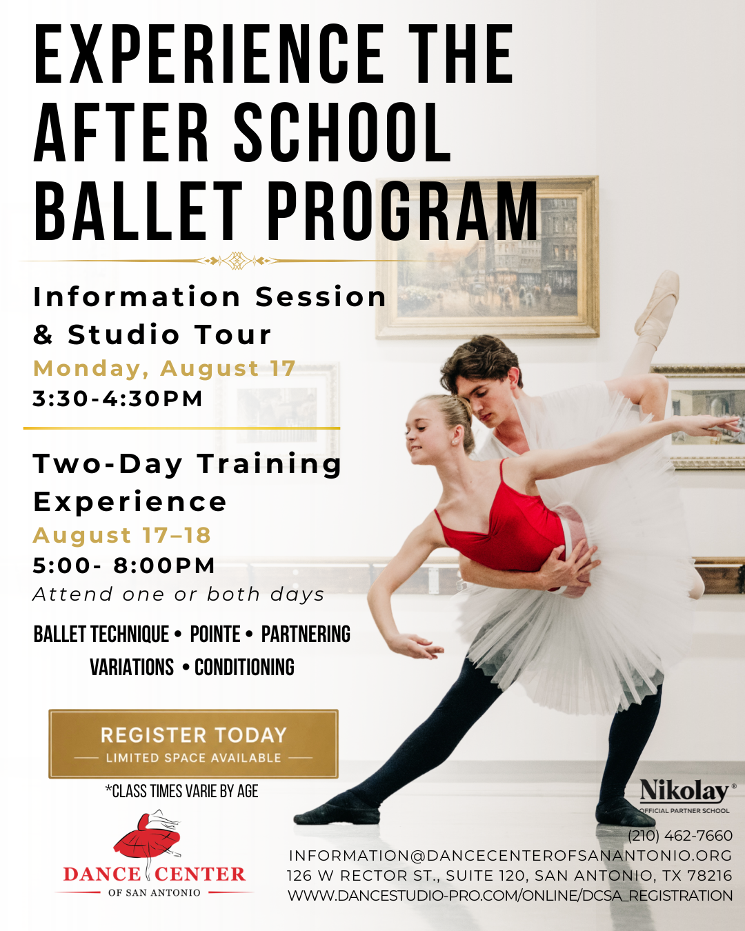 After-School Ballet Information Session, Studio Tour & Two-Day Experience