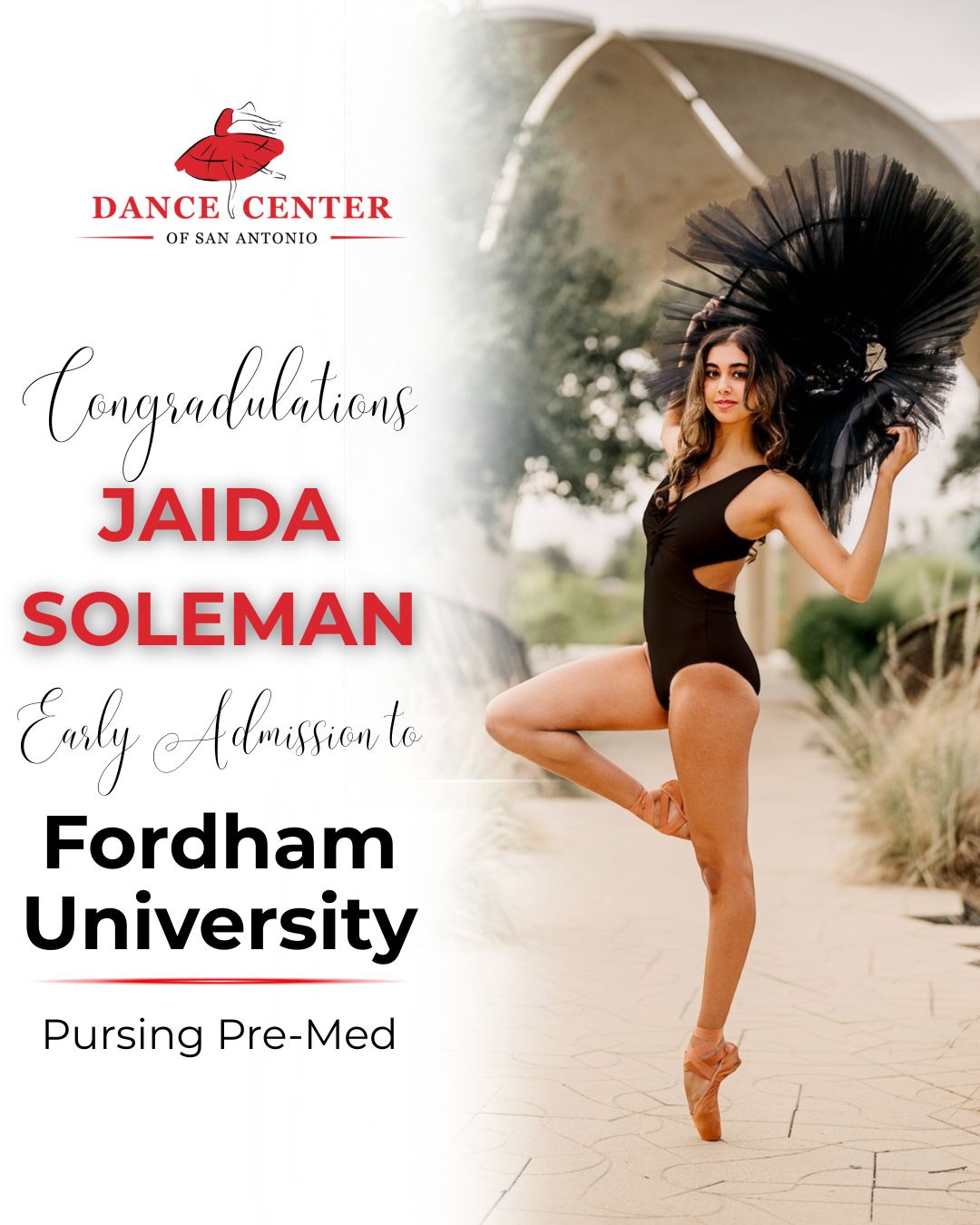 Congratulations to Jaida Soleman on Early Admission to Fordham University