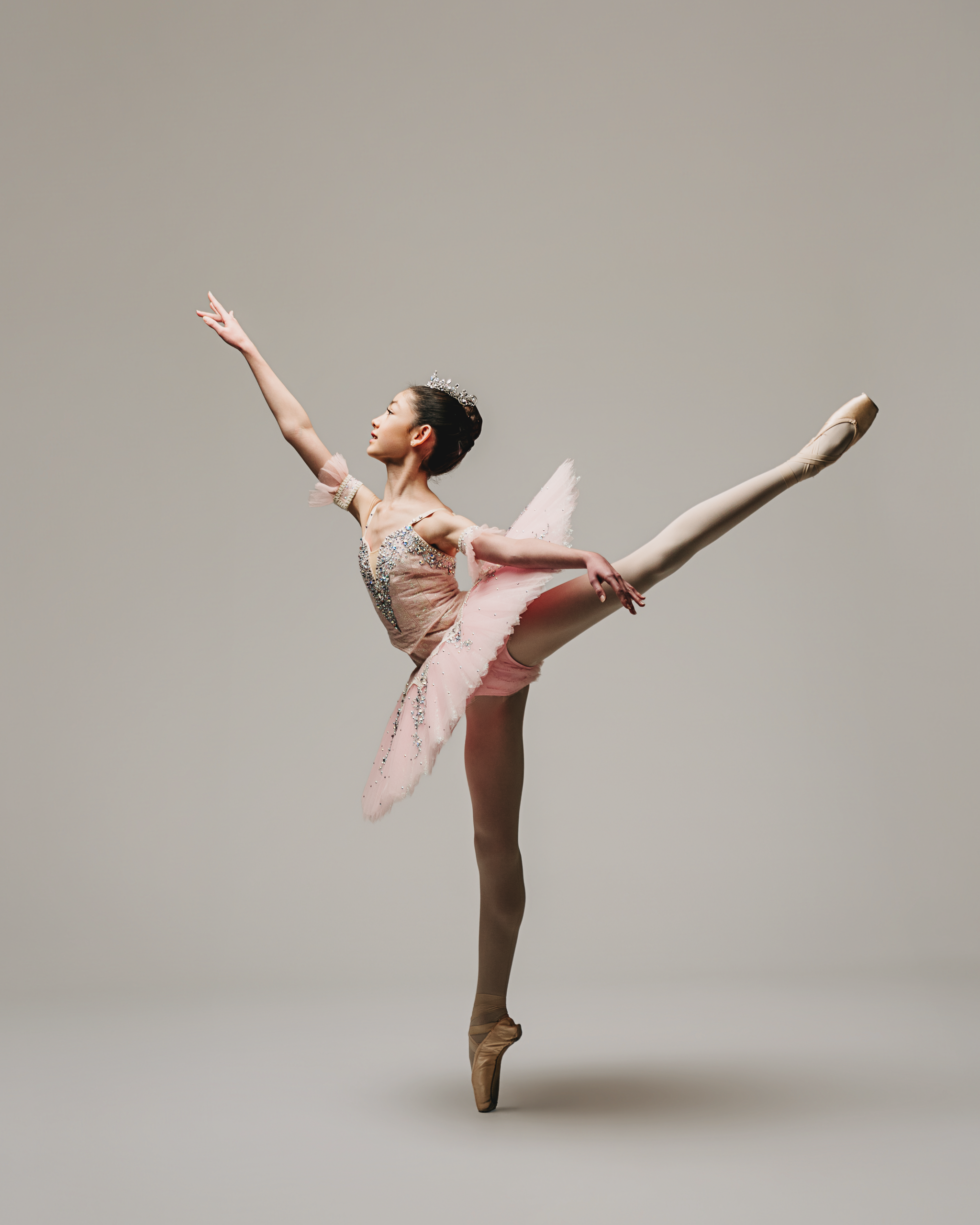 Inez Dunne, 2026 Regional Youth America Grand Prix Winner in a pink tutu