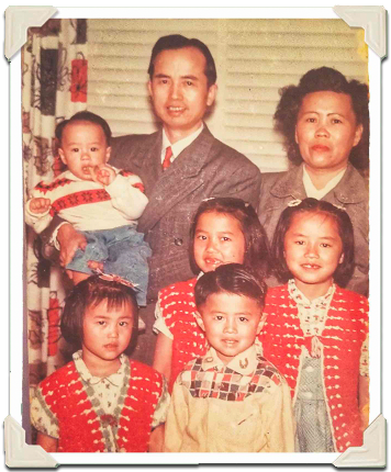 Benson with wife and children (1956)