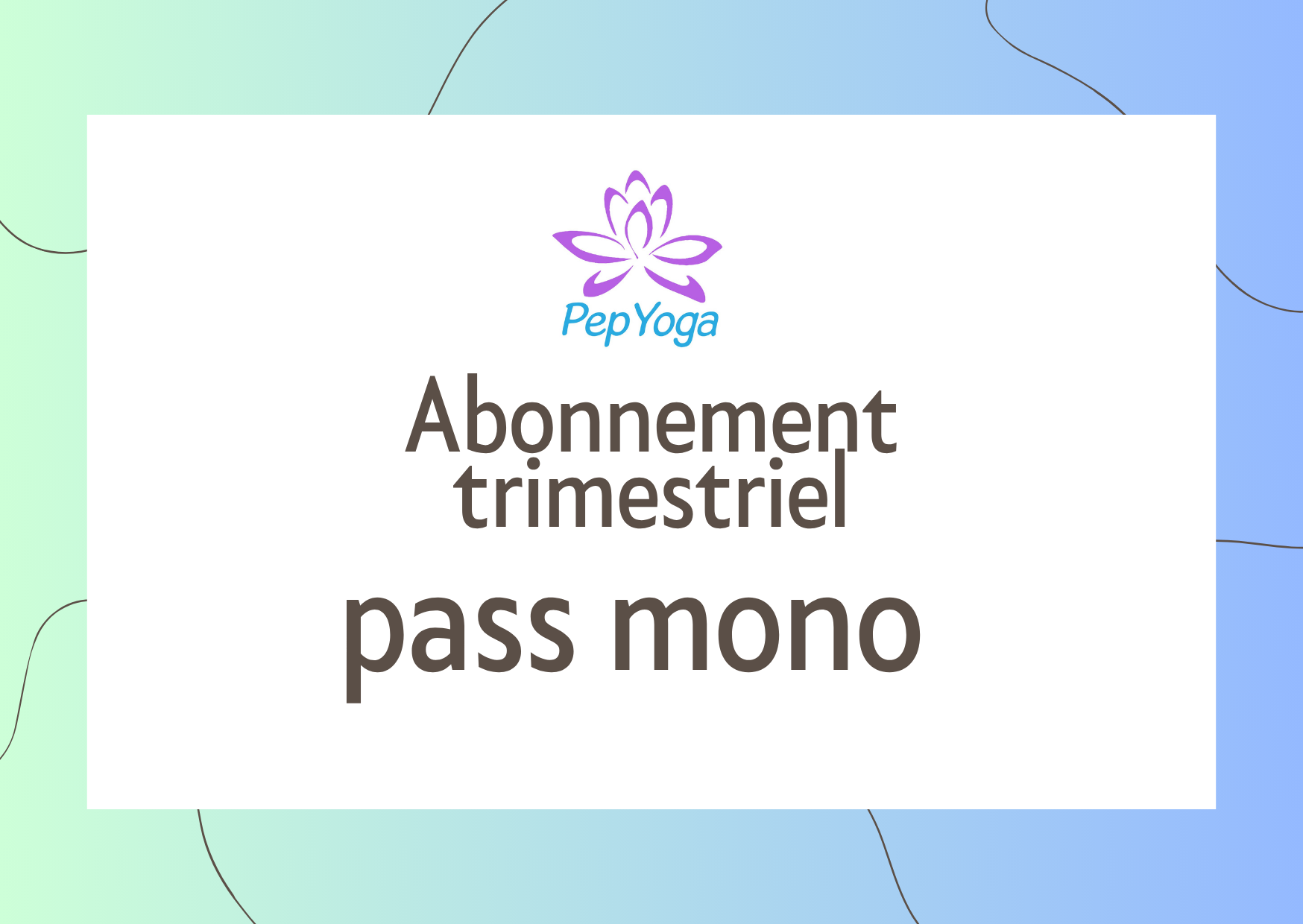 Abonnement - pass mono