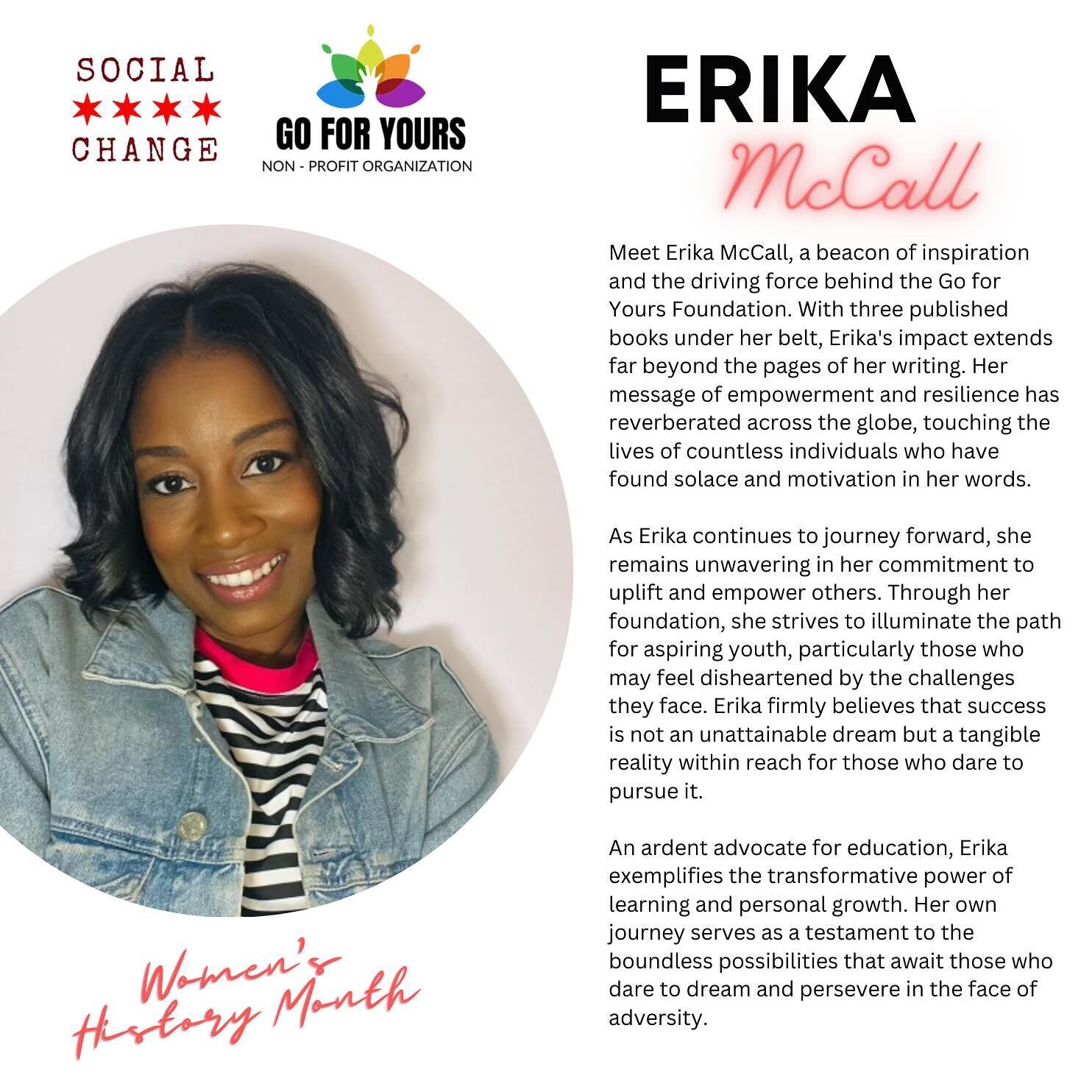 🩷Celebrating Erika McCall @erikarmccall for Women&rsquo;s History Month: An embodiment of strength and empowerment, Erika is not just an author but a beacon that lights the way for the next generation of leaders. 

🩷Her voice, through her work and 