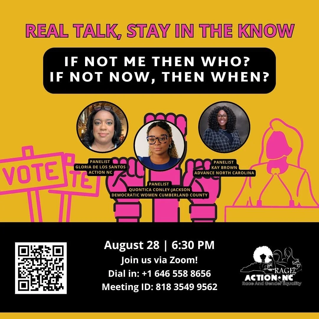 Join @rageactionnc for their monthly virtual Real Talk 

https://us02web.zoom.us/j/81835499562