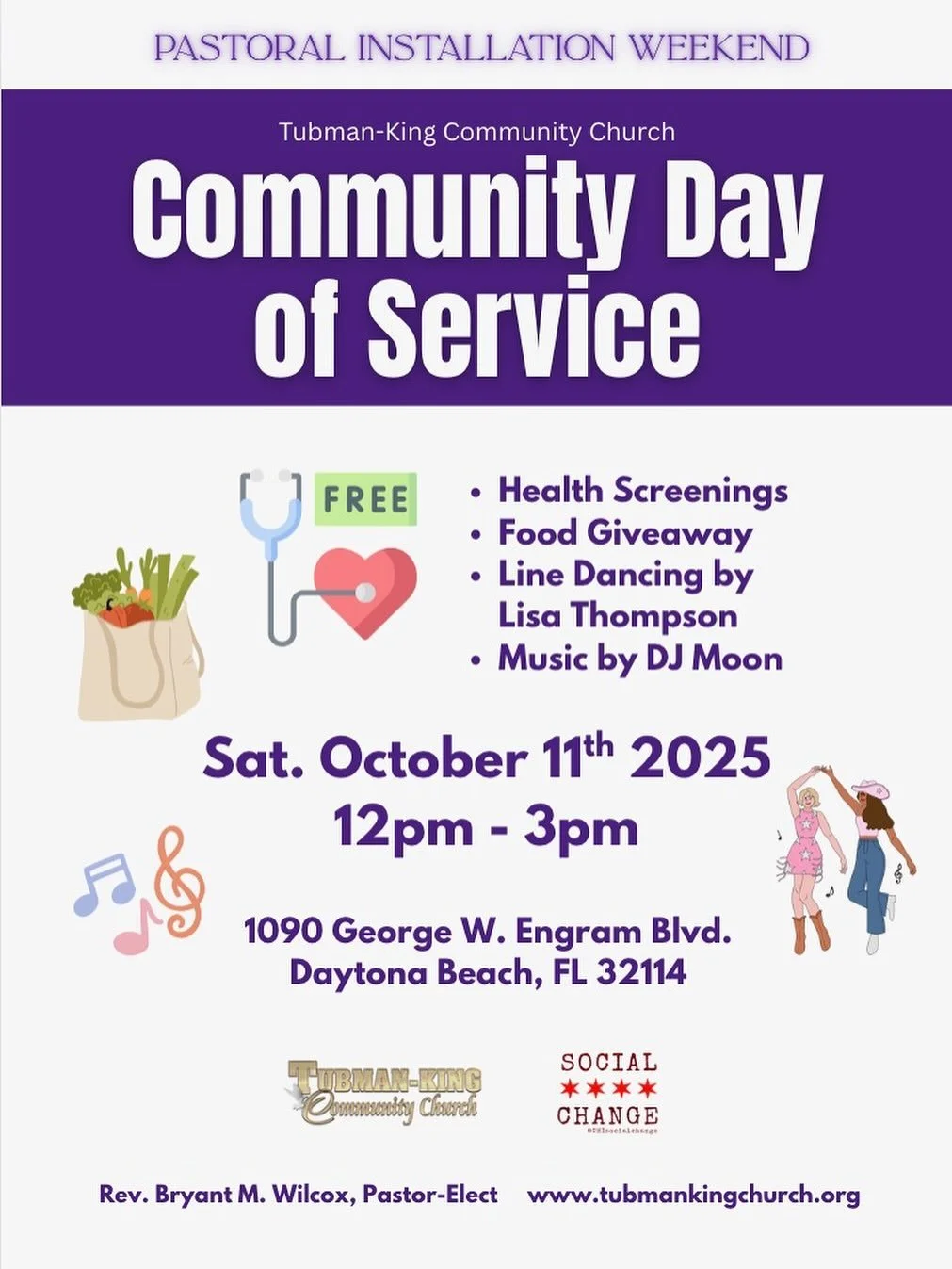 This Sunday, Tubman-King Community Church will host its Community Day of Service, bringing neighbors together for an afternoon of health, healing, and joy. From 12:00 PM &ndash; 3:00 PM at 1090 George W. Engram Blvd., Daytona Beach, families will rec