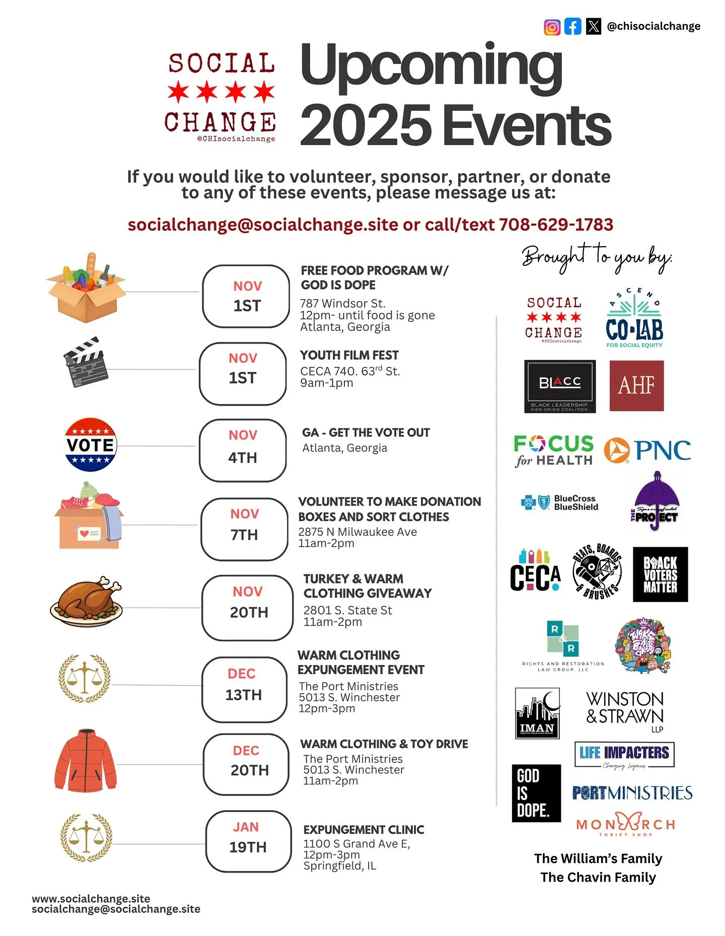 The work doesn&rsquo;t stop&mdash;this is what community change in action looks like 💪🏾🌍

From feeding families to hosting youth film fests to clearing records and spreading warmth&mdash;every event is a step toward justice, joy, and community.

?