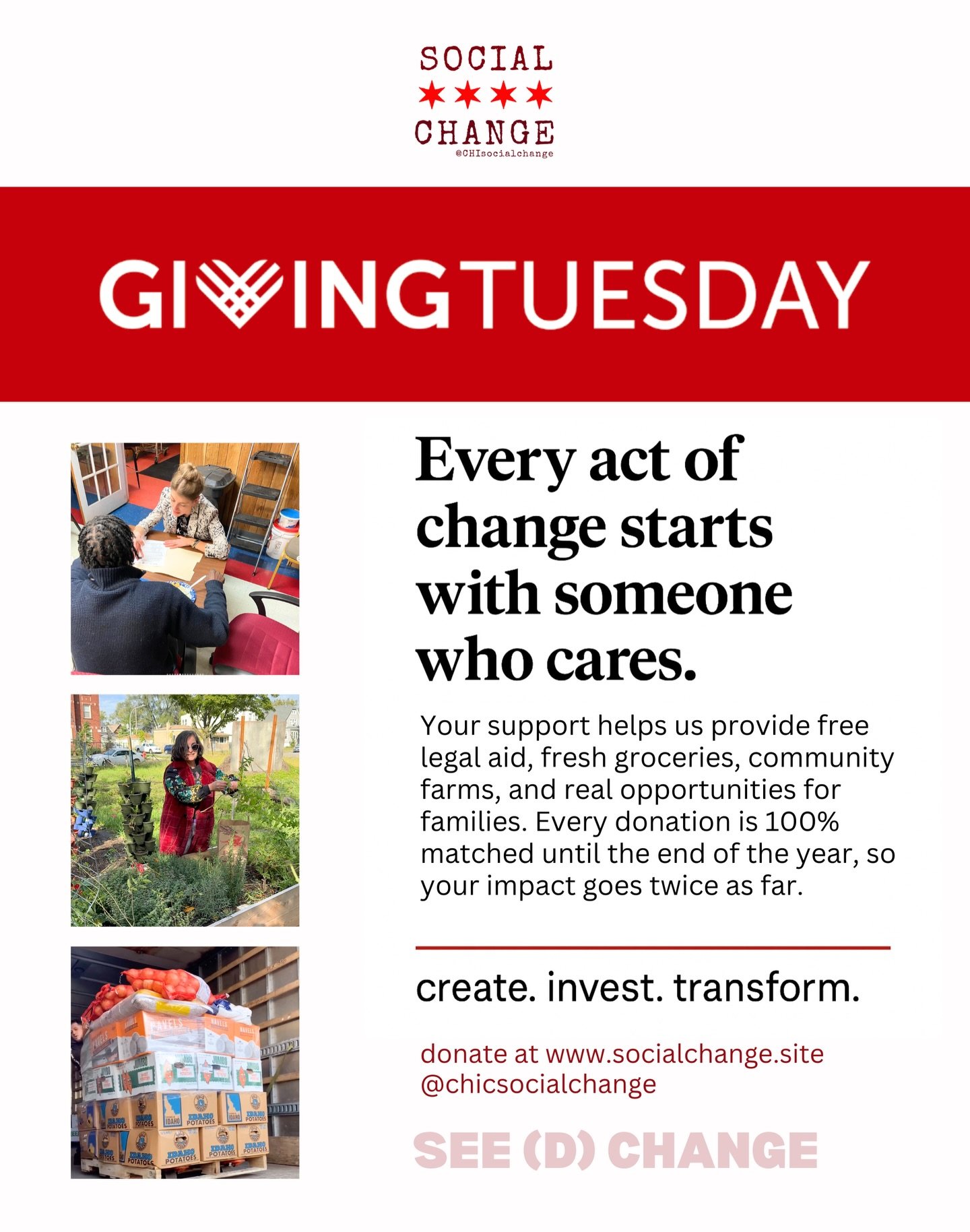 Giving Tuesday is almost here, and we are asking for your support because our communities need us more than ever. Every donation helps us respond to immediate needs while building long-term solutions that truly change lives.

This year, your support 