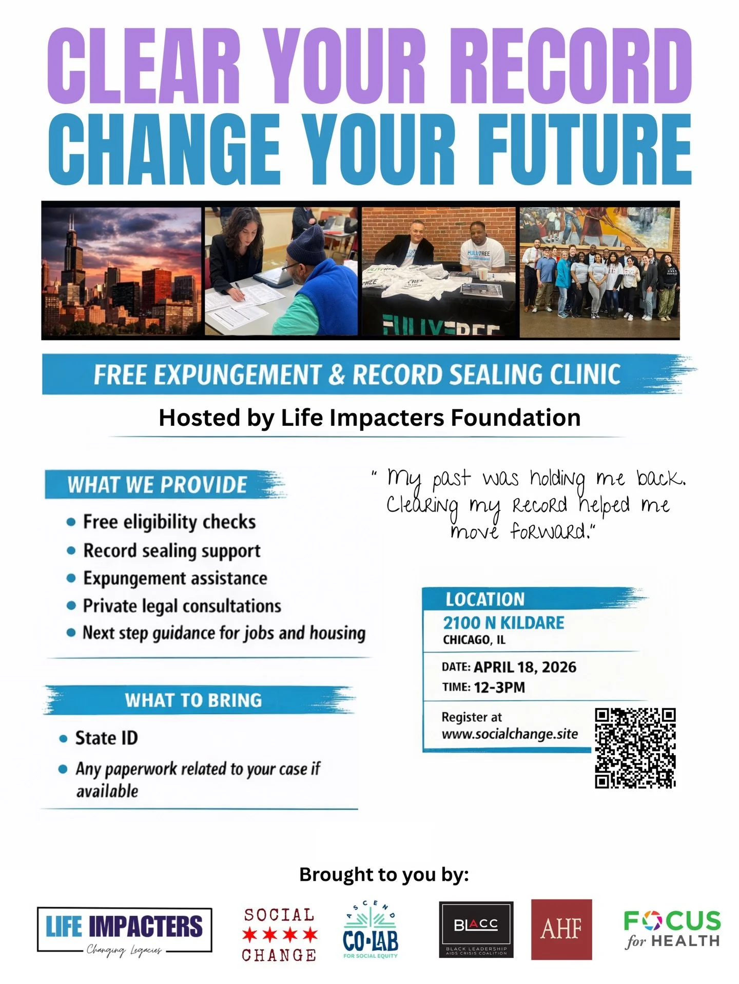Clear your record. Change your future.

Everyone deserves a second chance. Join us for a Free Expungement and Record Sealing Clinic where individuals can receive guidance and legal support to move forward without the weight of past mistakes.

Our tea
