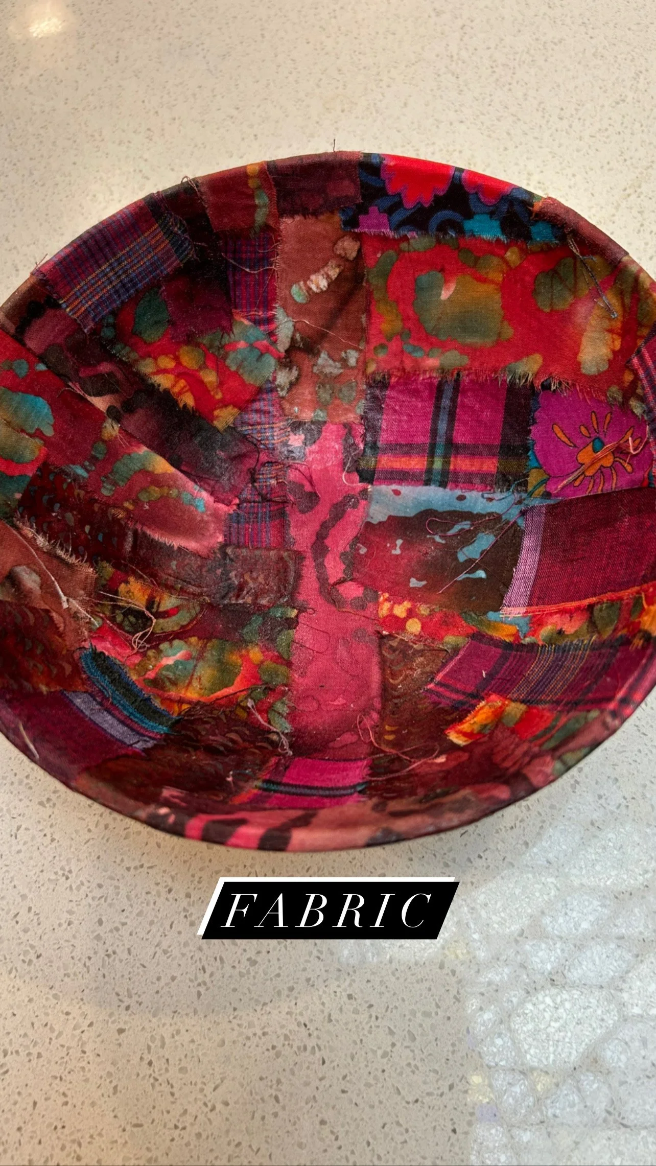 Magenta Fabric Decoupage Bowl