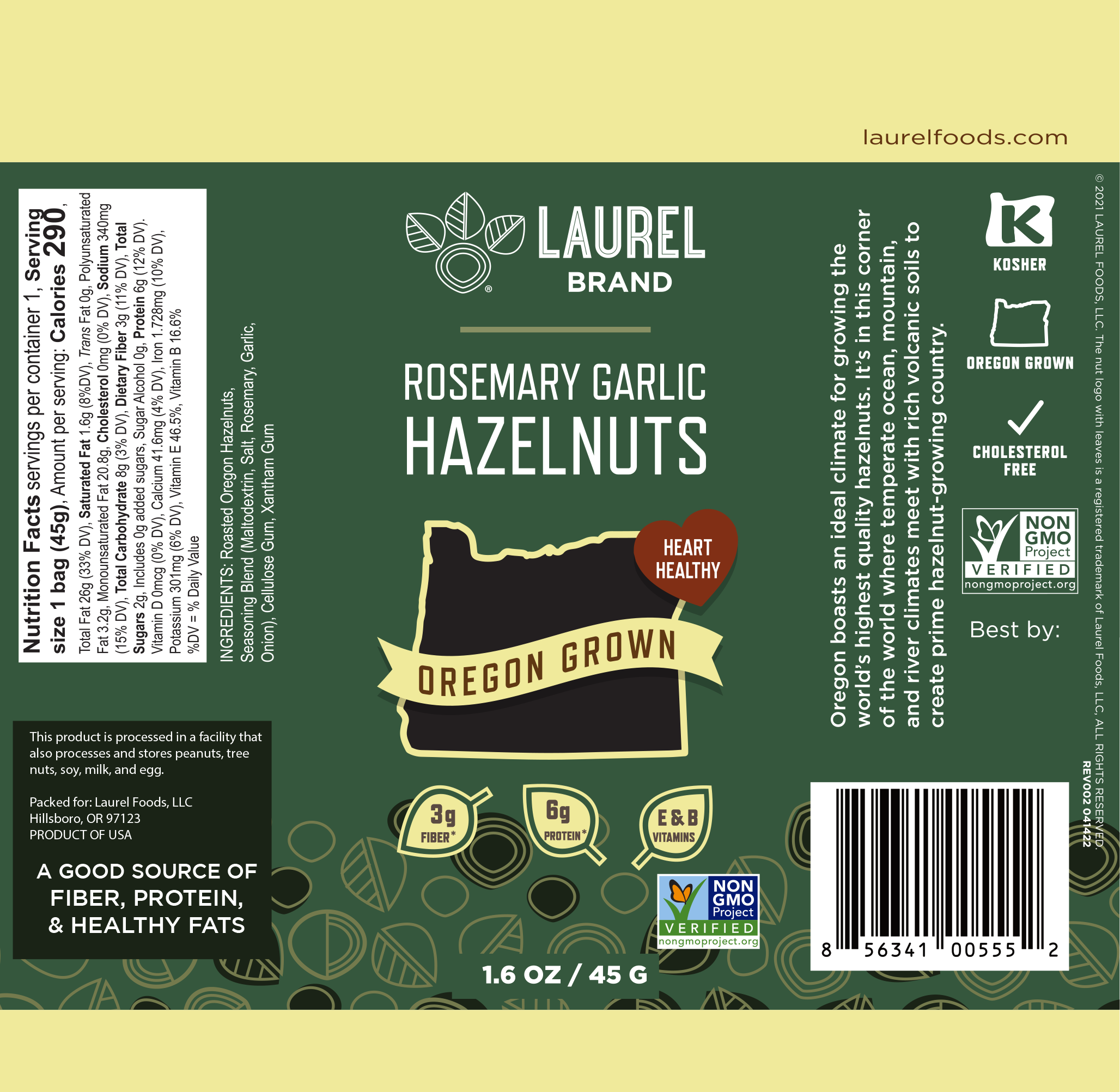 Hazelnut Kernels, VARIETY PACK, 1.6 oz Grab N Go pouch 3 PACK — Laurel Foods