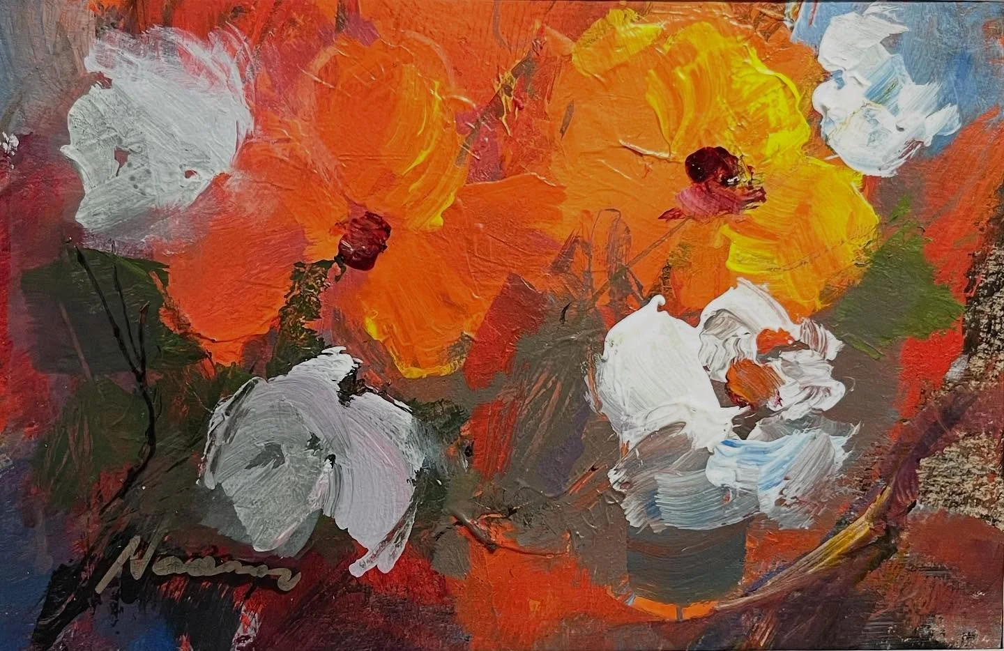 Mini floral painting series in acrylic. #acrylicpaintings #flowerdesign #flowerprints