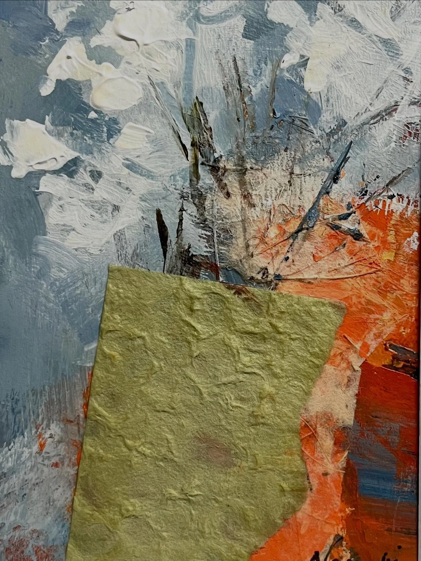 A Collage painting in acrylic. #collage #collageartist #papercollage #flowerdesign
