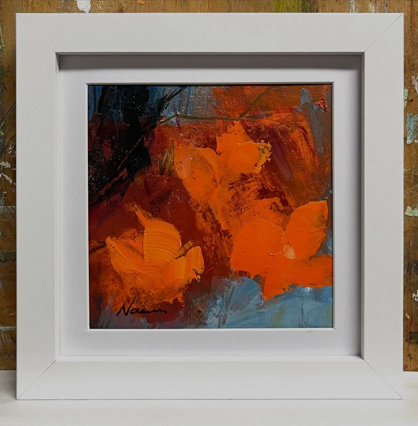 &ldquo;Fall&rdquo; in acrylic. Mini painting 5x5. #miniart #artgift #holidaygift #giftidea