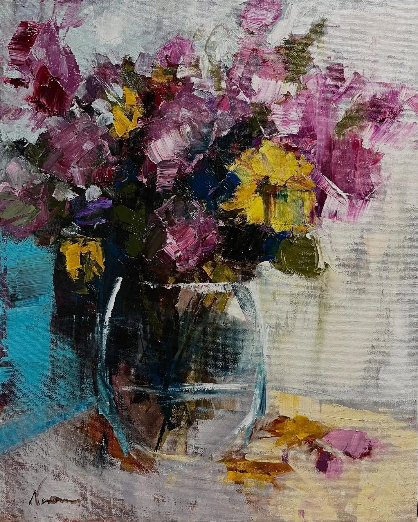 Expressive abstract in oil. 16x20. I had to be very warmed up in my mind to create this very expressive abstract painting. #expressivearts #expressivepainting #creativity #floraldesigns #artcollector
